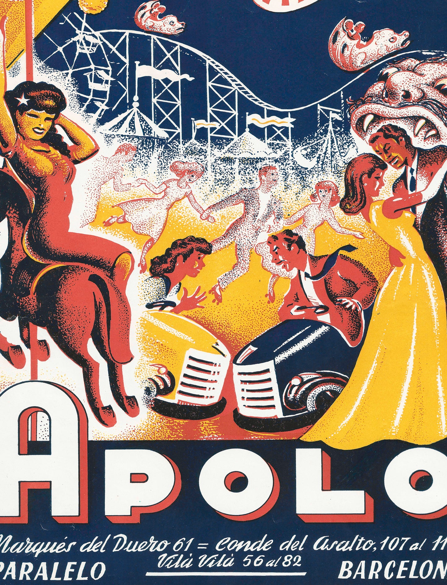 Apolo Barcelona Poster 50x70 Antique Theme Park Modern Reproduction