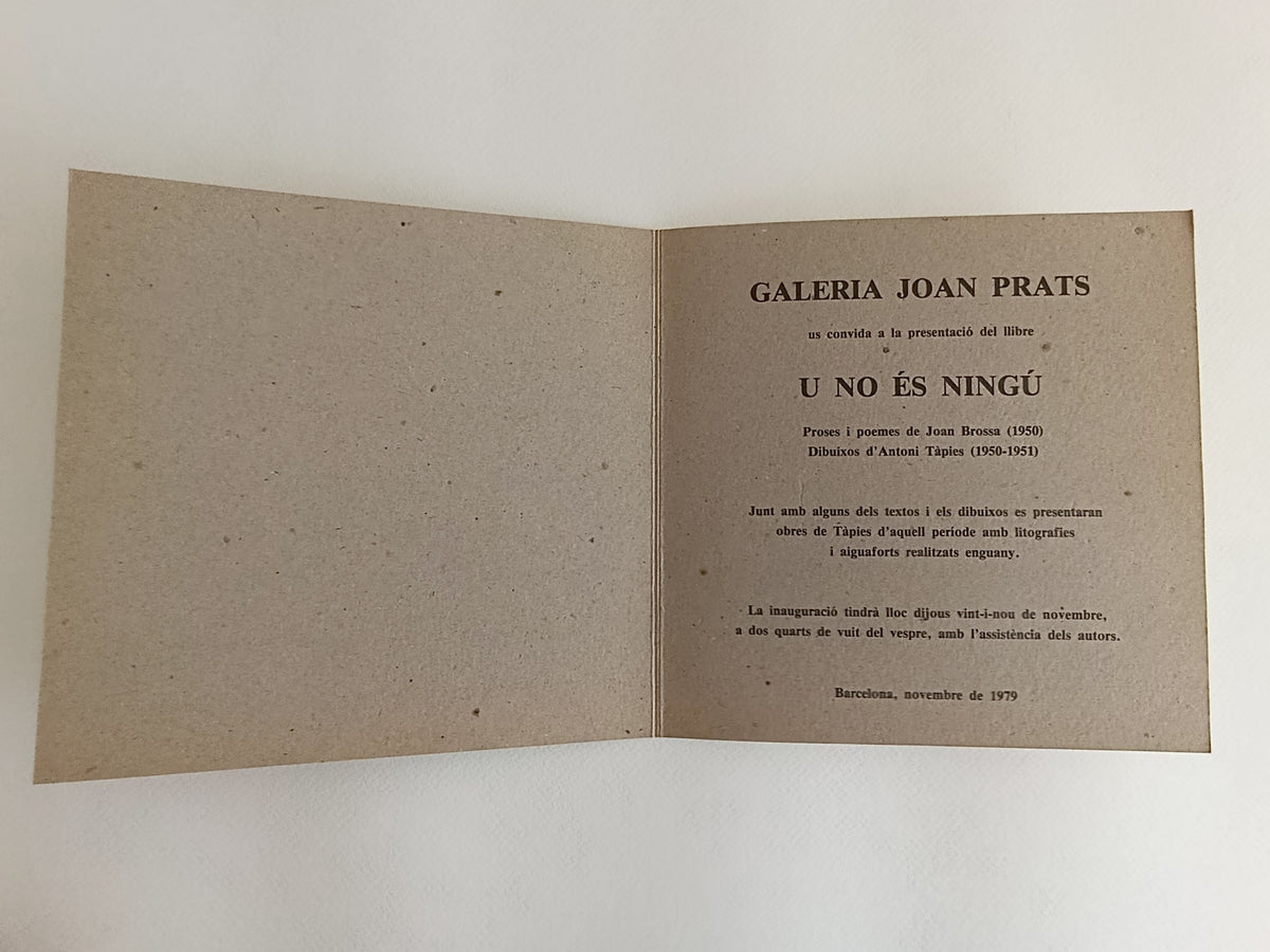 1979 Antoni Tapies and Joan Brossa Exhibition Art Invitations