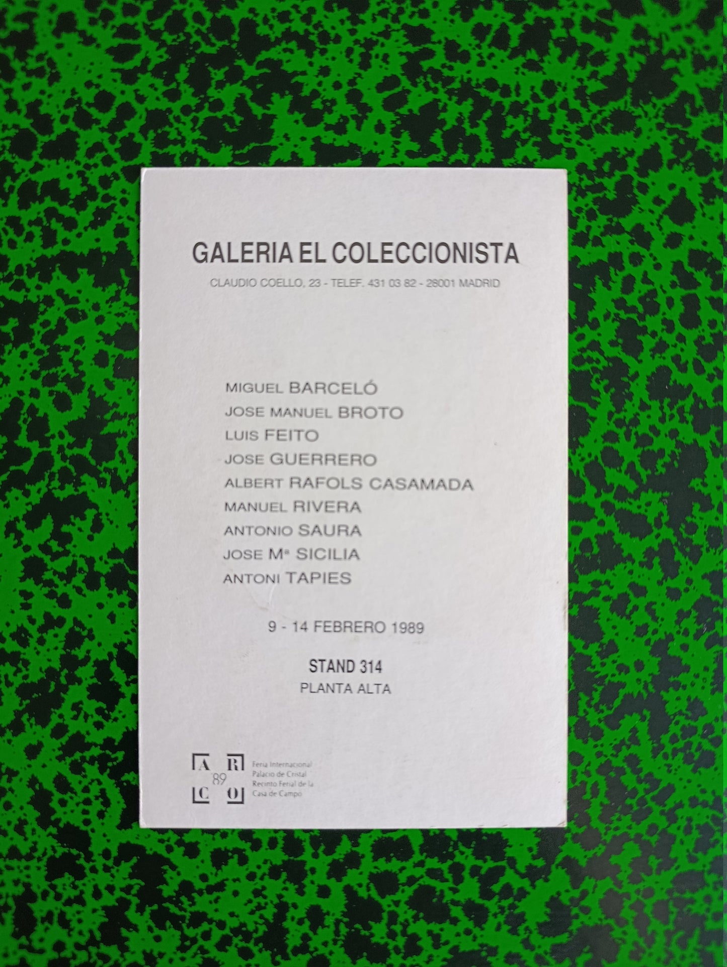1989 Collective Exhibition at Galería del Coleccionista Madrid
