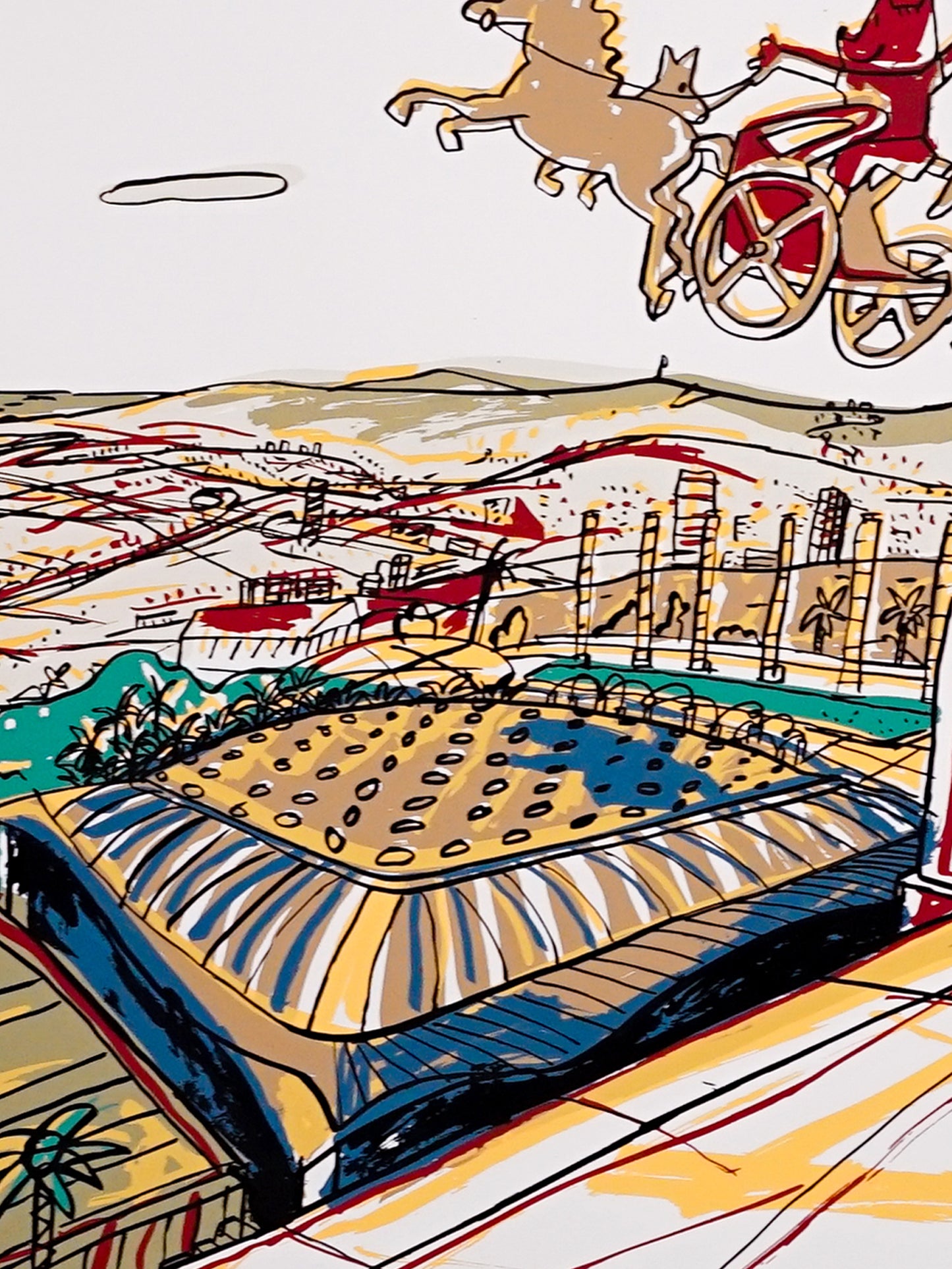 1989 Javier Mariscal Large Art "Cobi sobre Barcelona"