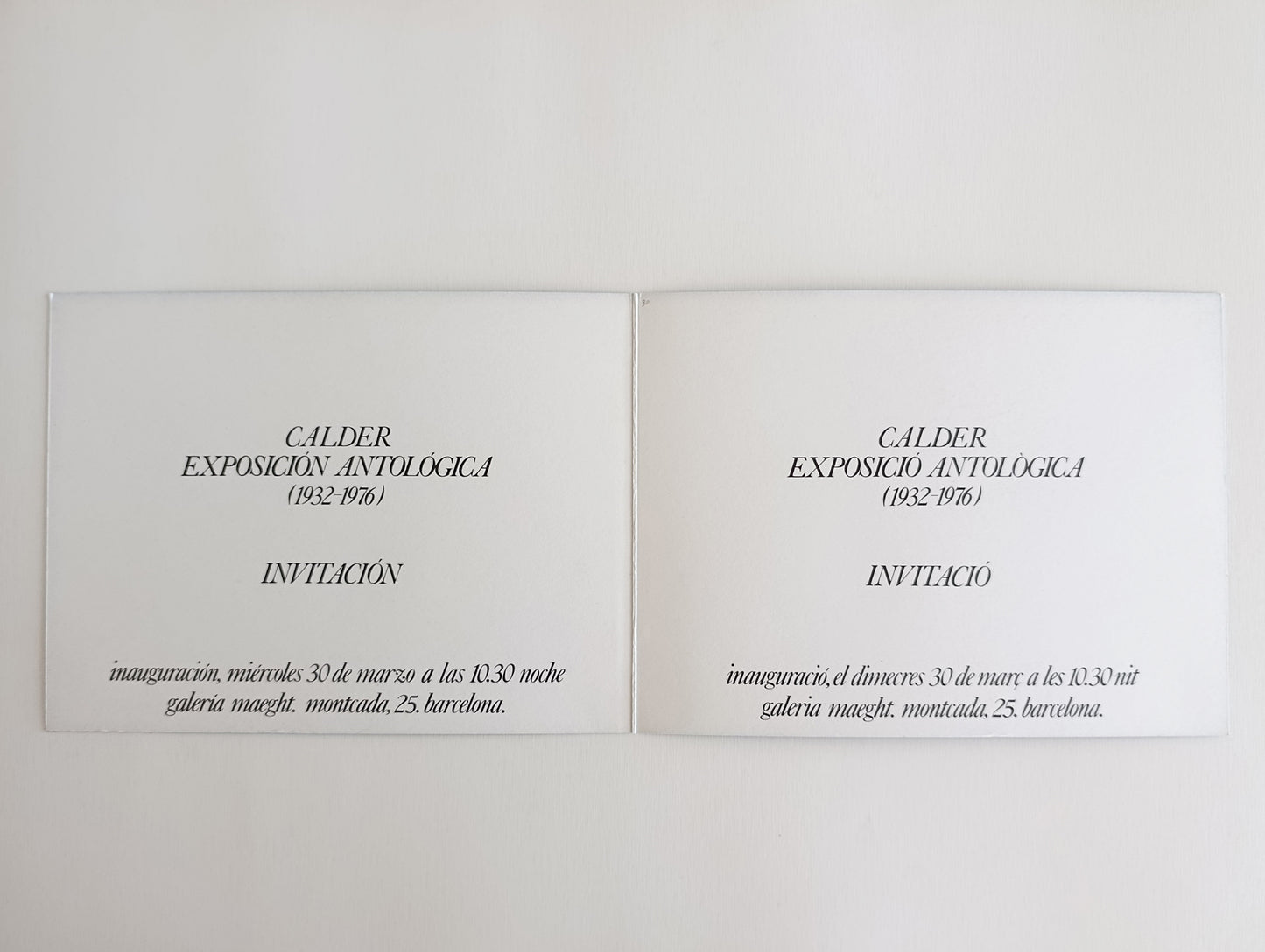 1977 Calder Exhibition Invitation Maeght Gallery Barcelona