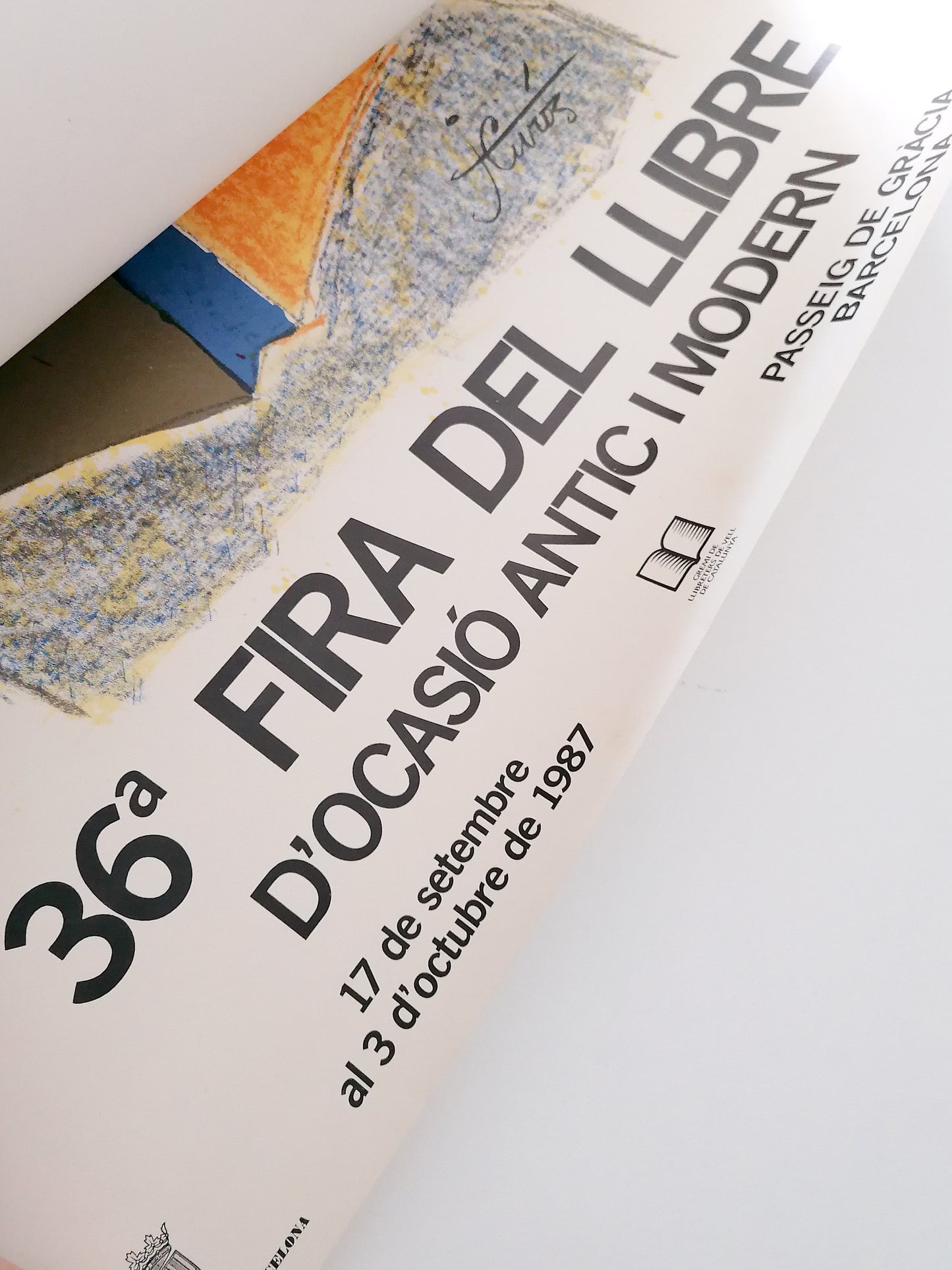 1987 Original Large Poster Barcelona Book Fair