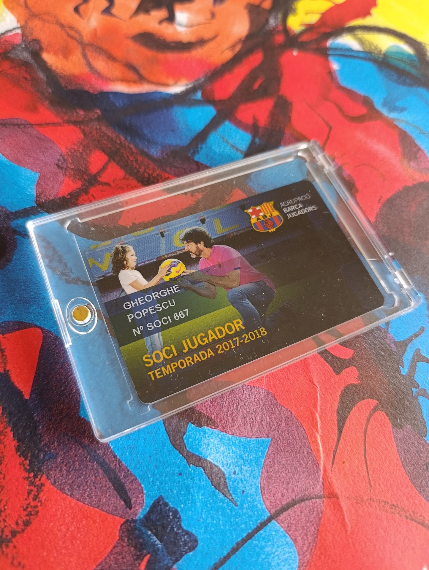Gheorghe Popescu FC Barcelona Membership Card 2017/2018 Season