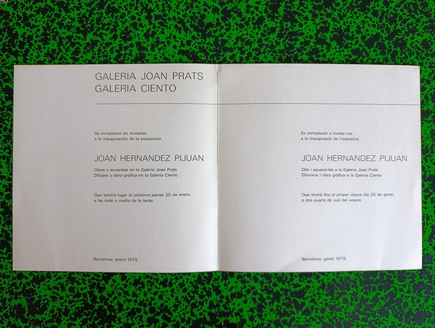 1979 Hernandez Pijuán at Joan Prats Gallery & Galería Ciento