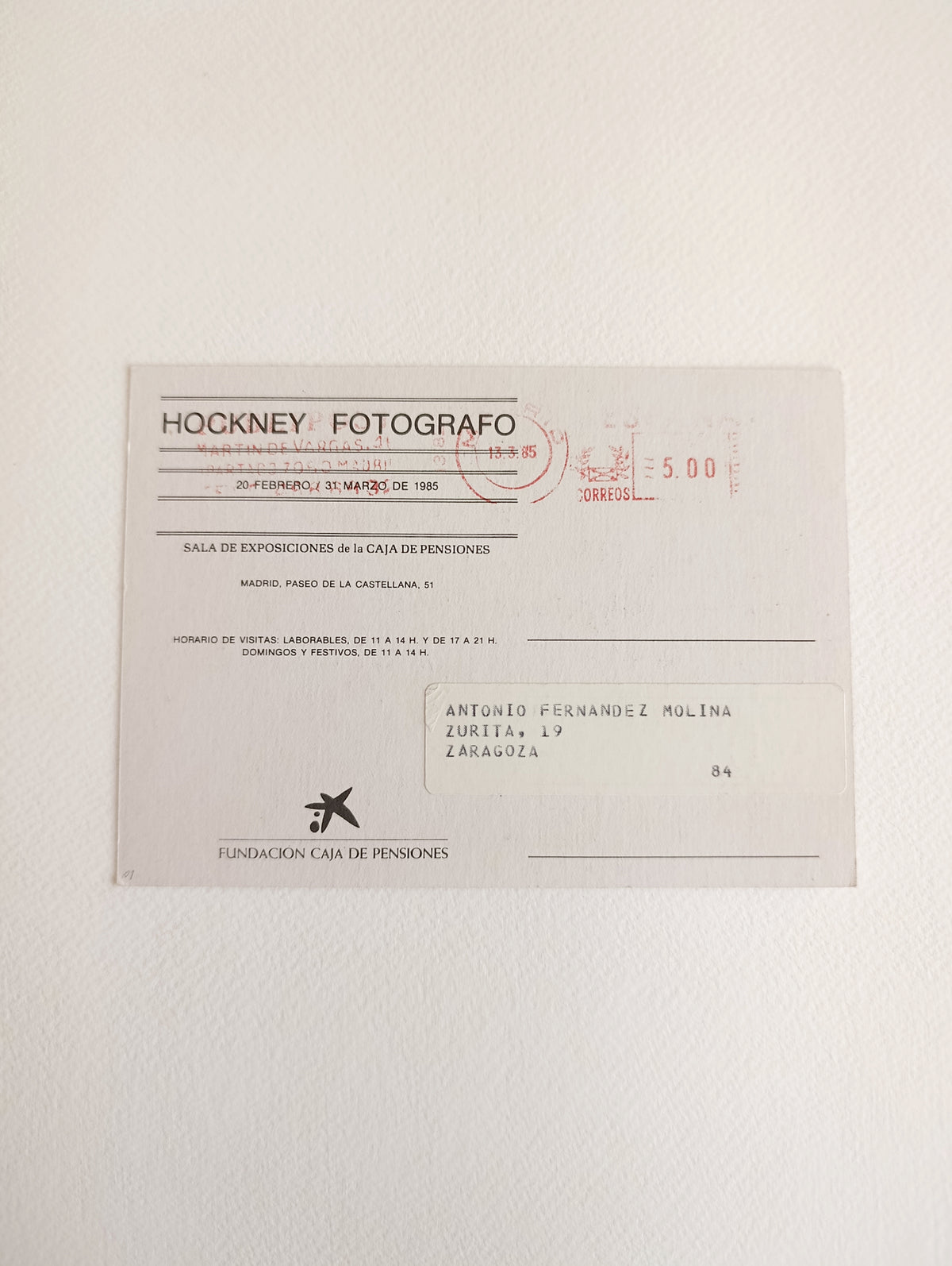 1985 David Hockney Fotógrafo at Fundación Caja de Pensiones