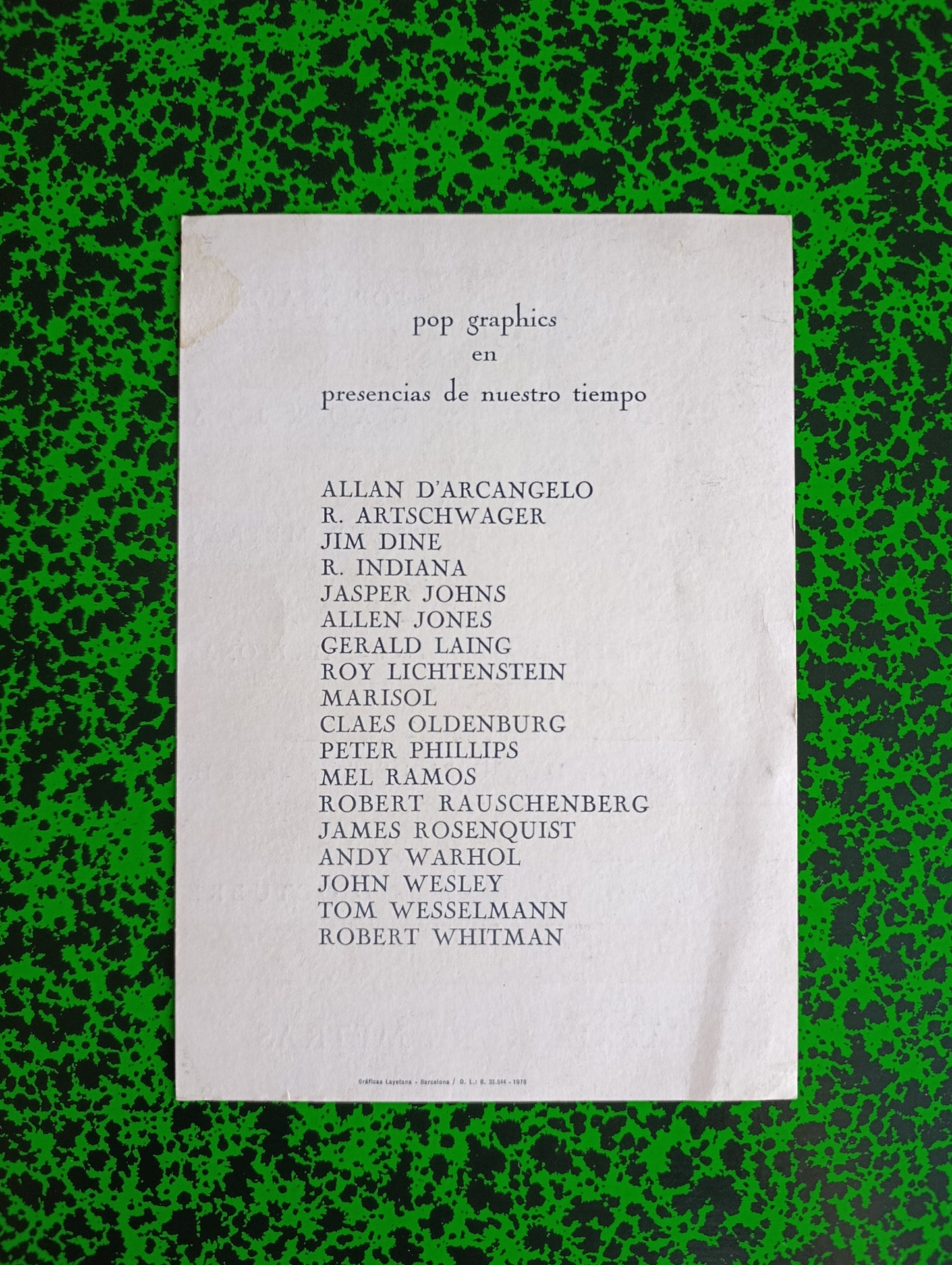 1976 Pop Graphics at Galería René Matrás