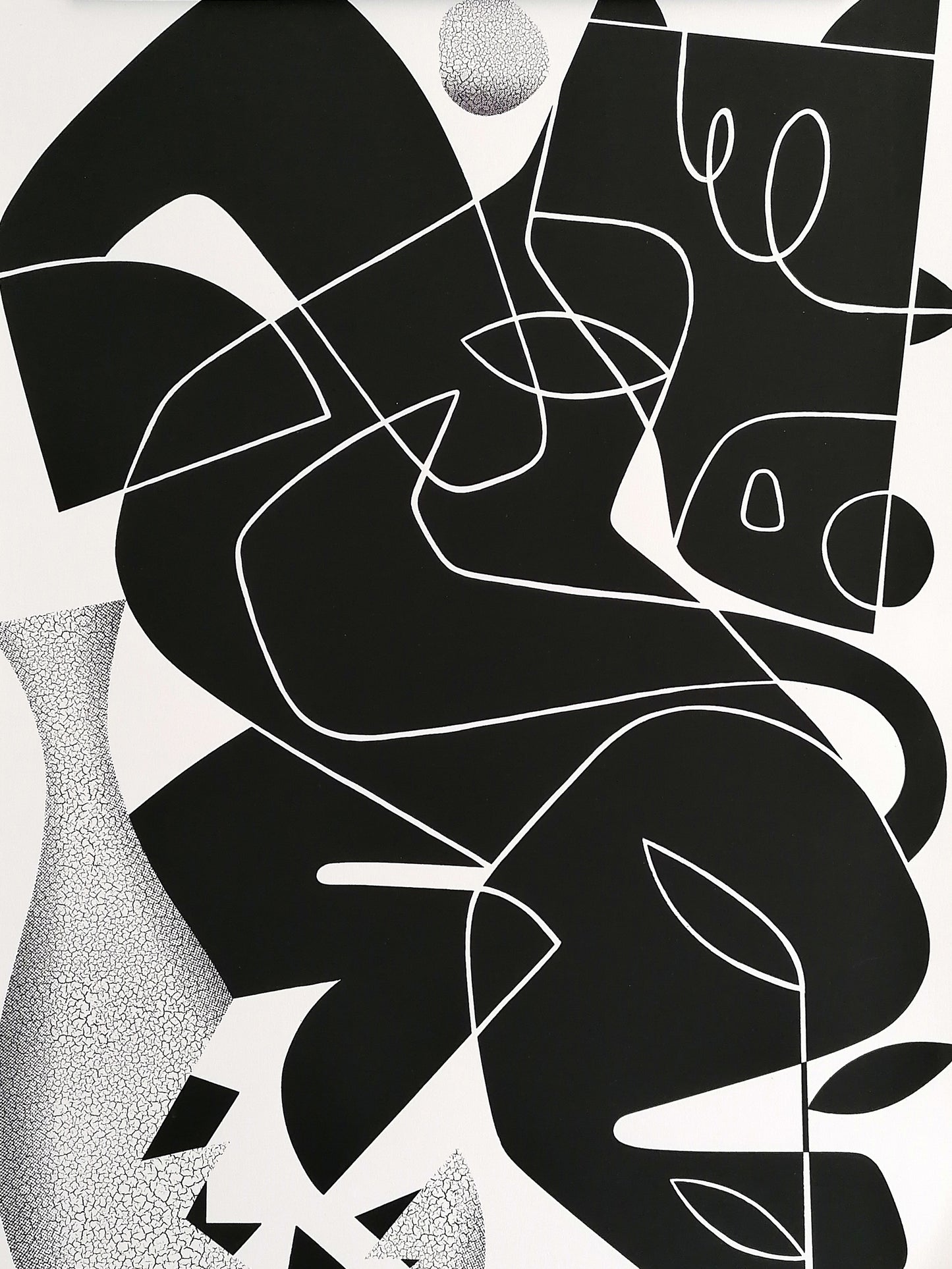Rubén Sanchez Hand Signed Art "Black Horse and Broken Vase"