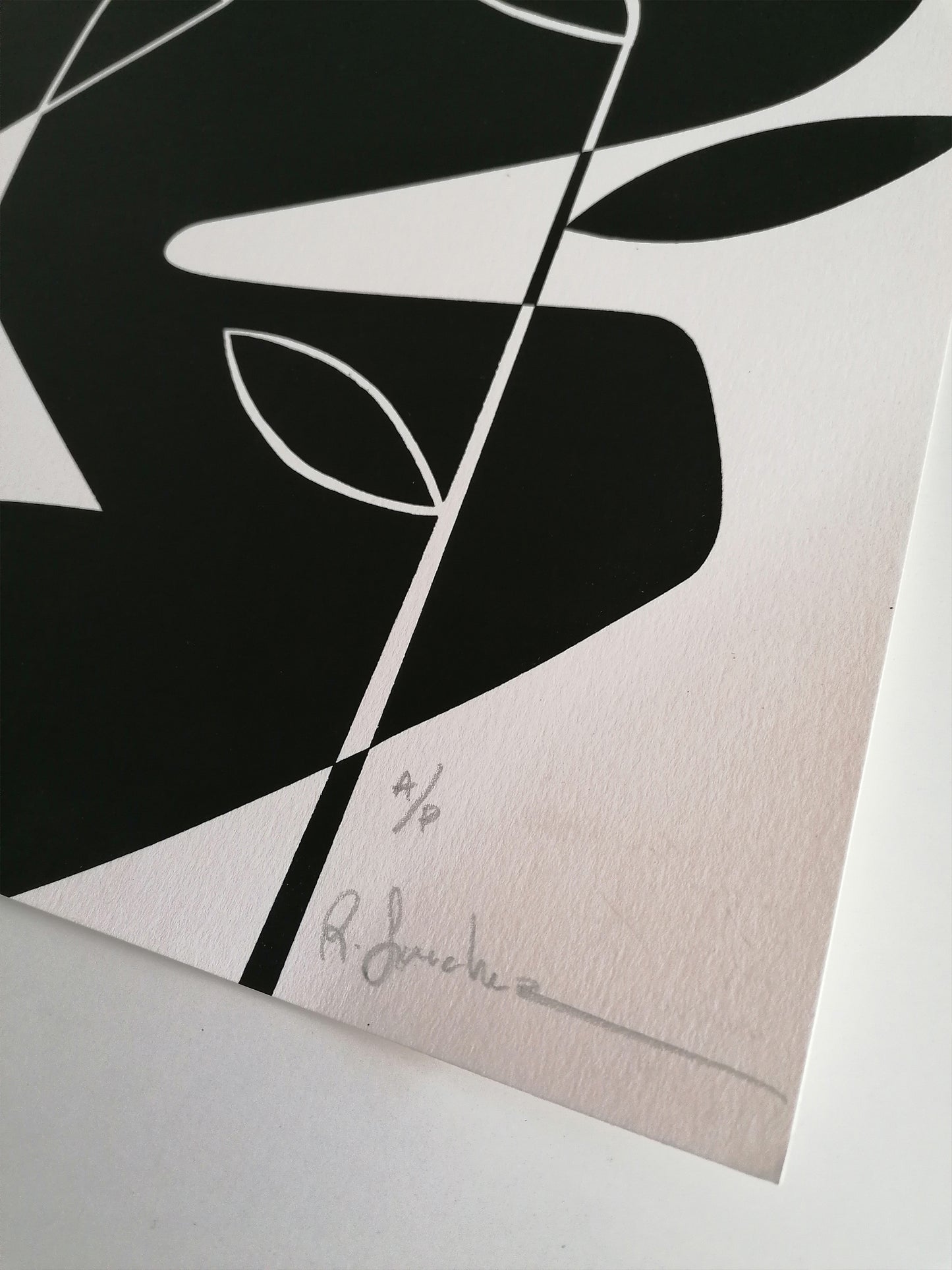 Rubén Sanchez Hand Signed Art "Black Horse and Broken Vase"