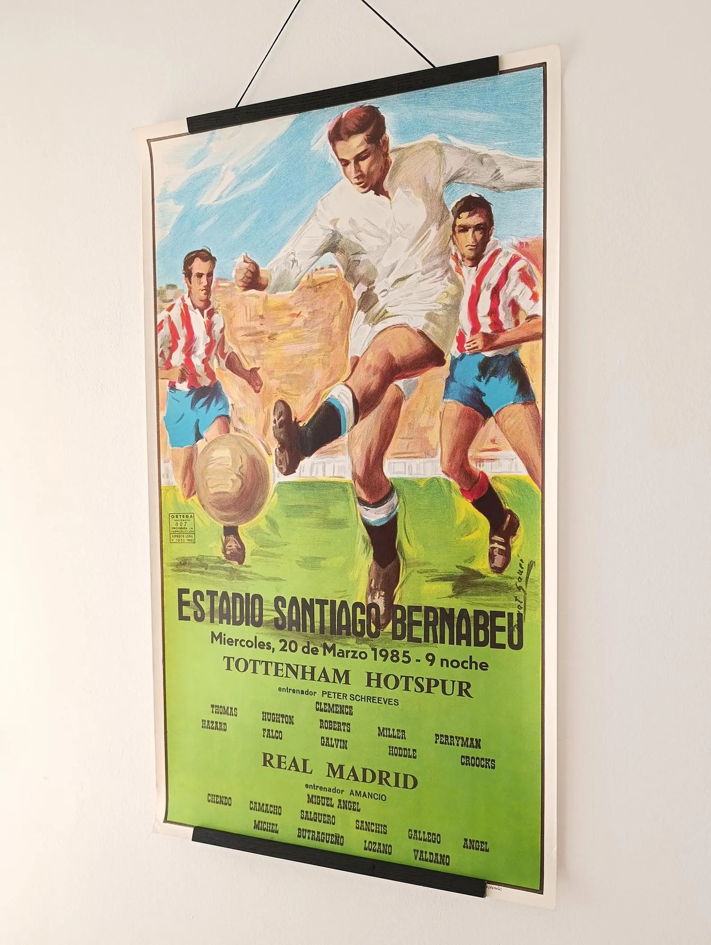 1985 Real Madrid VS Tottenham Hotspur Vintage Soccer Poster