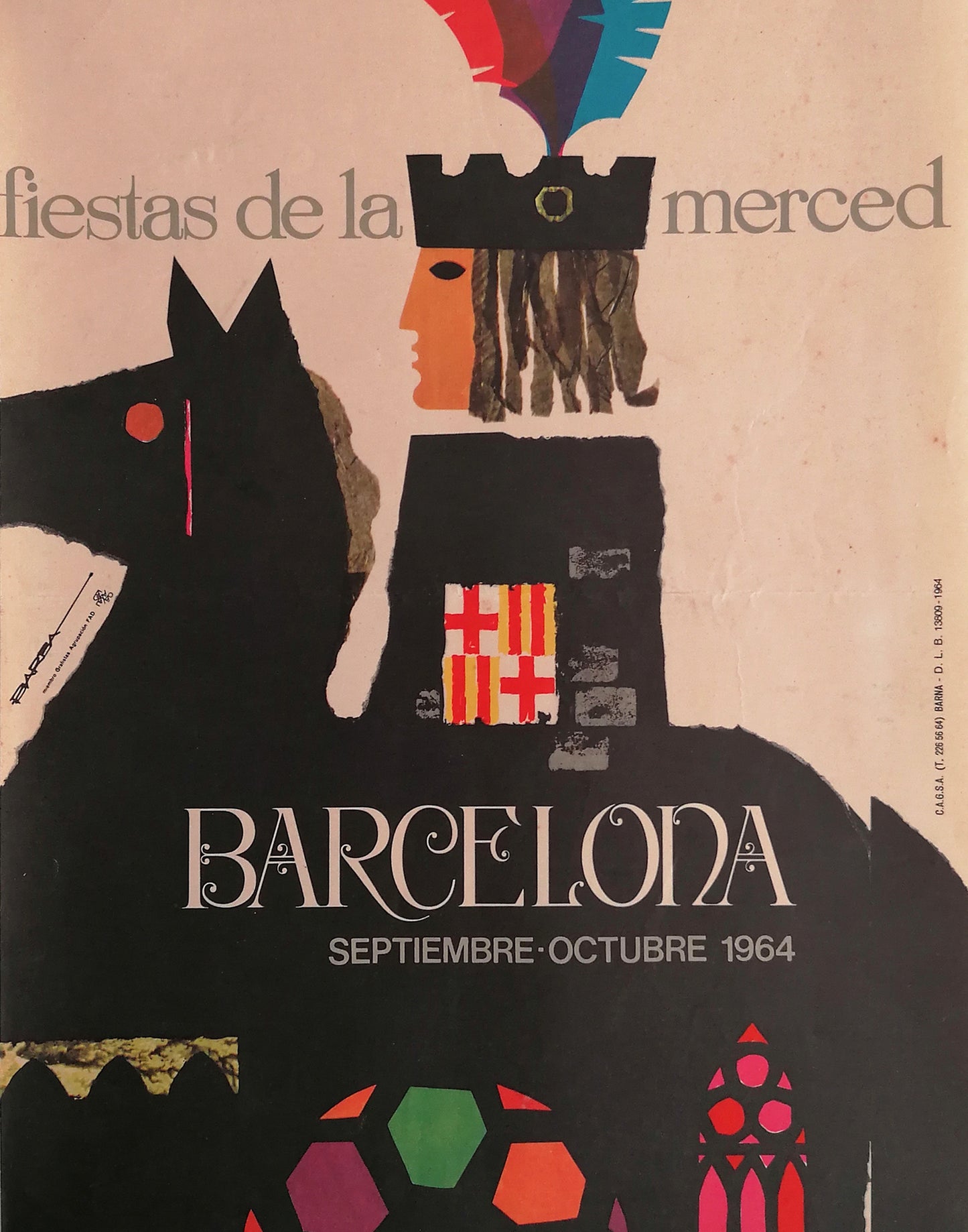 1964 Small Poster from Barcelona Festival La Mercè