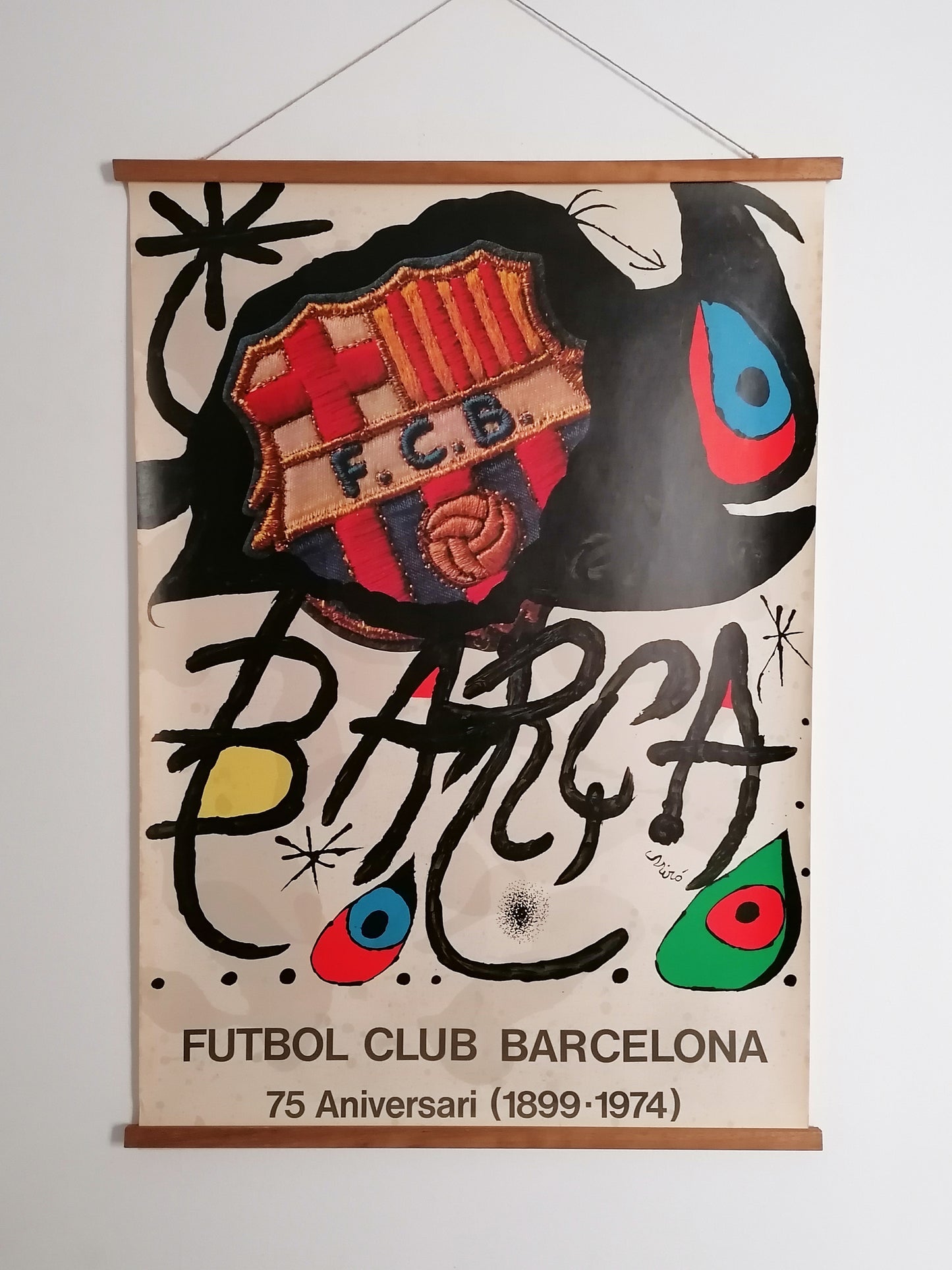 1974 Large Poster Fc Barcelona "Barça" by Joan Miró