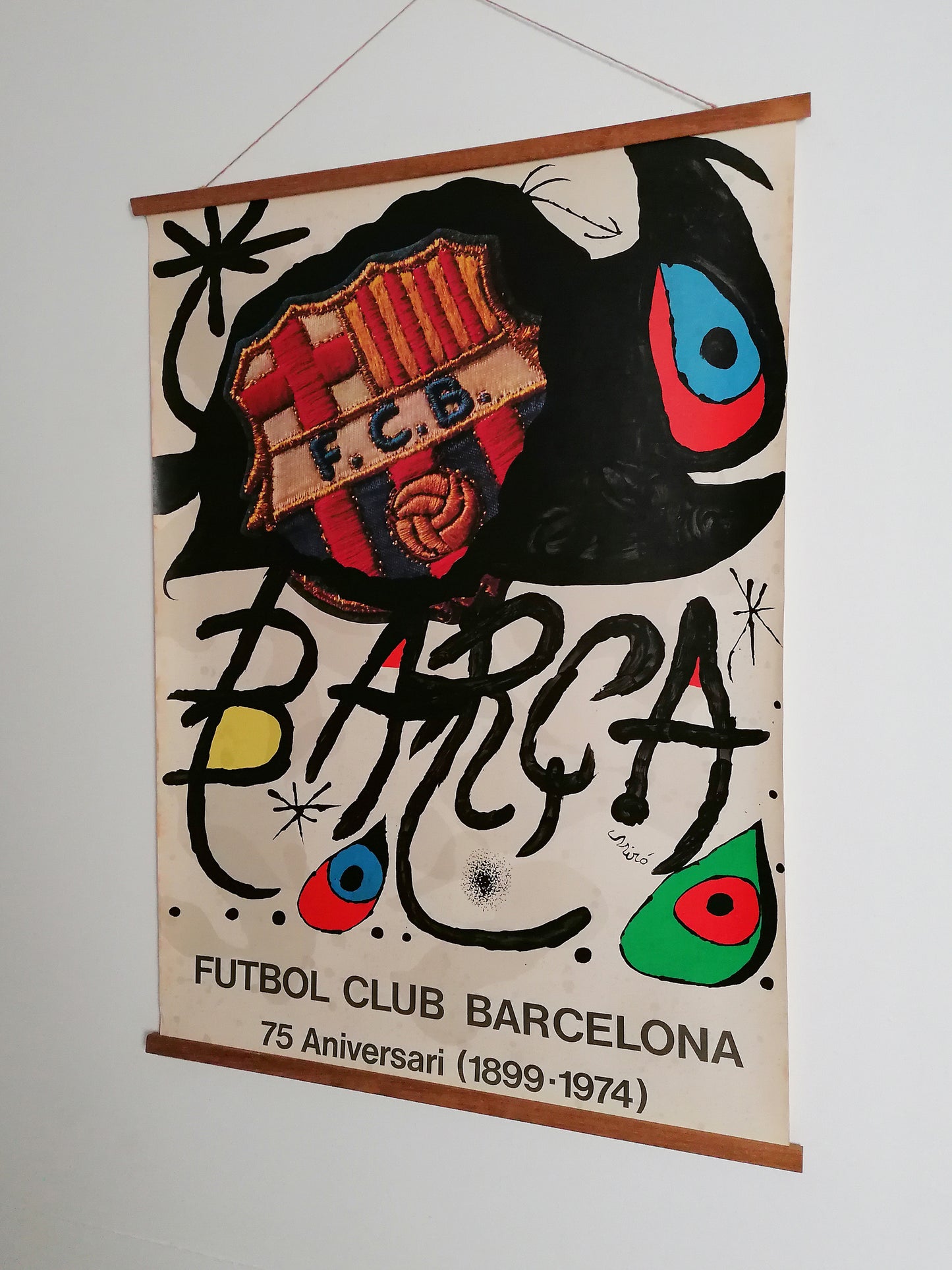 1974 Large Poster Fc Barcelona "Barça" by Joan Miró