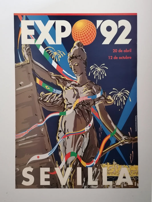 1992 Sevilla Expo Large Poster by Oscar Mariné