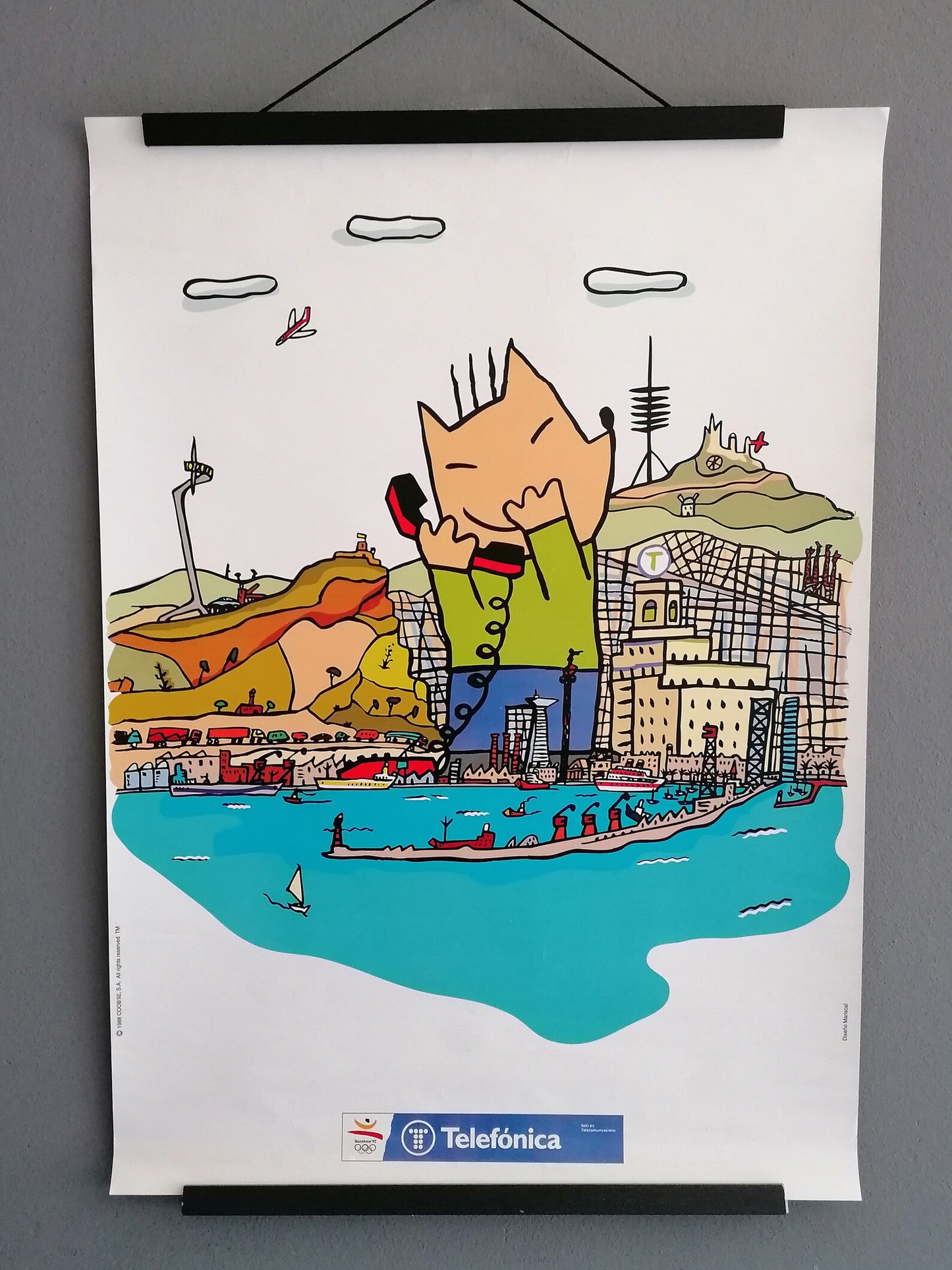 1992 Olympic Poster Barcelona Cobi Telefonica by Javier Mariscal