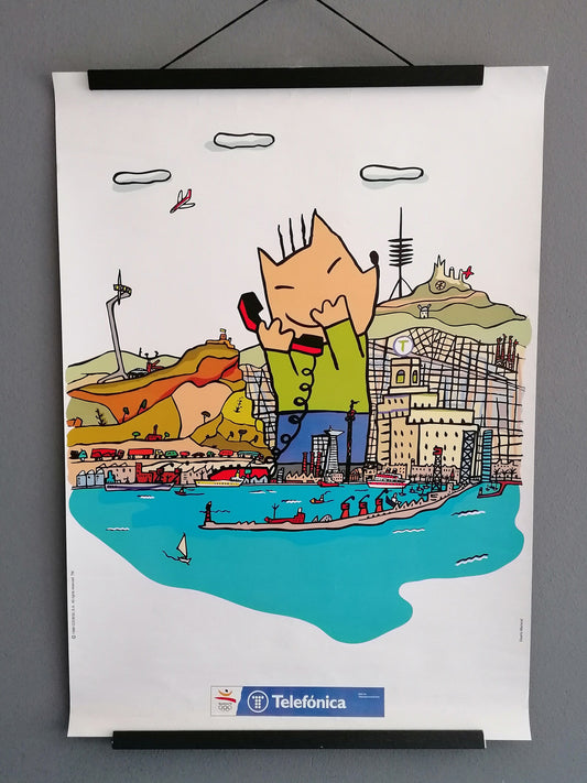 1992 Olympic Poster Barcelona Cobi Telefonica by Javier Mariscal