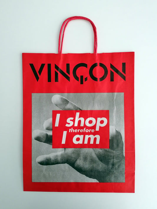 1995 Barbara Kruger " I Shop therefore I am " Paper Bag