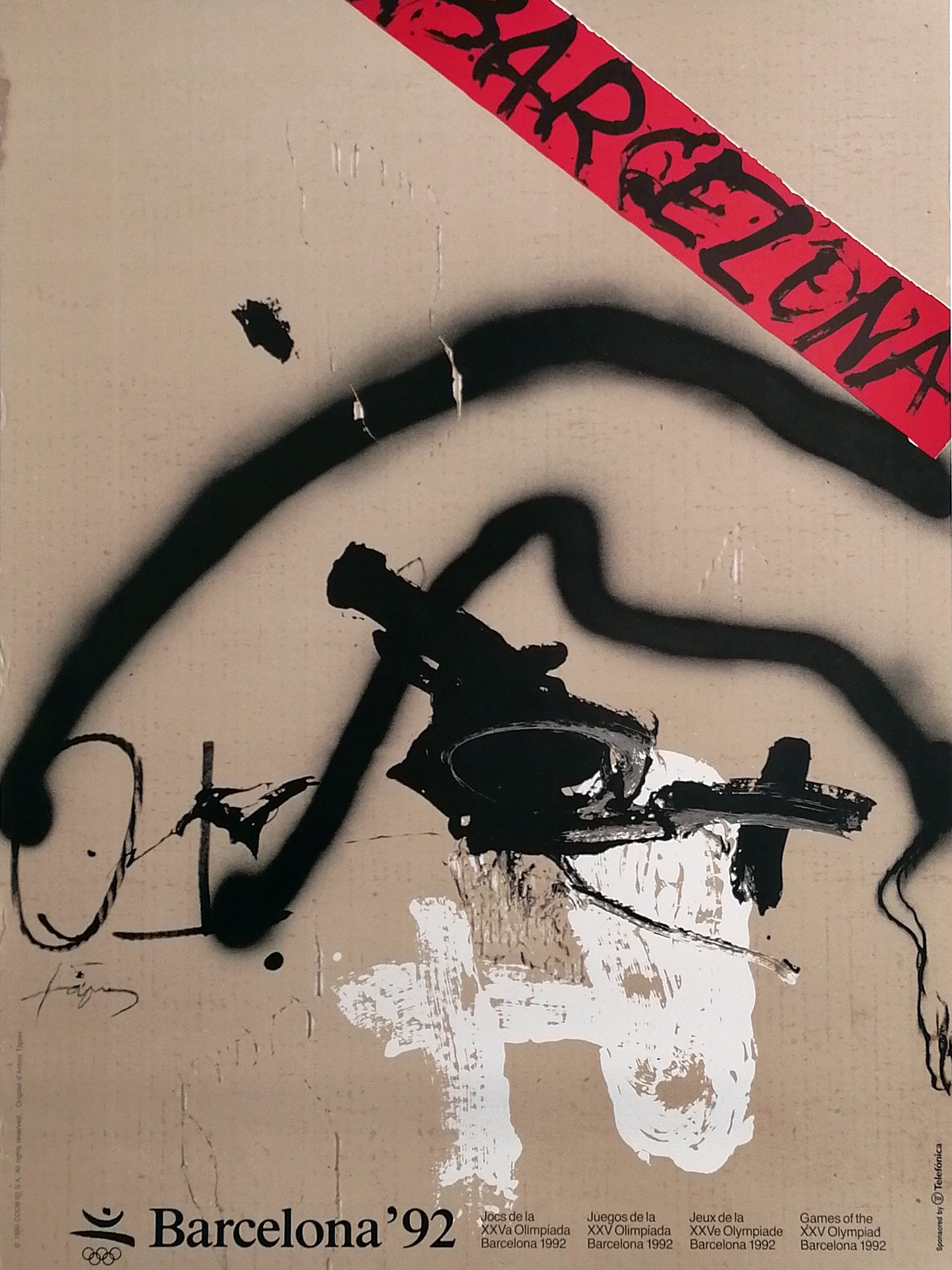 Olympic Poster by Antoni Tapies Barcelona 1992