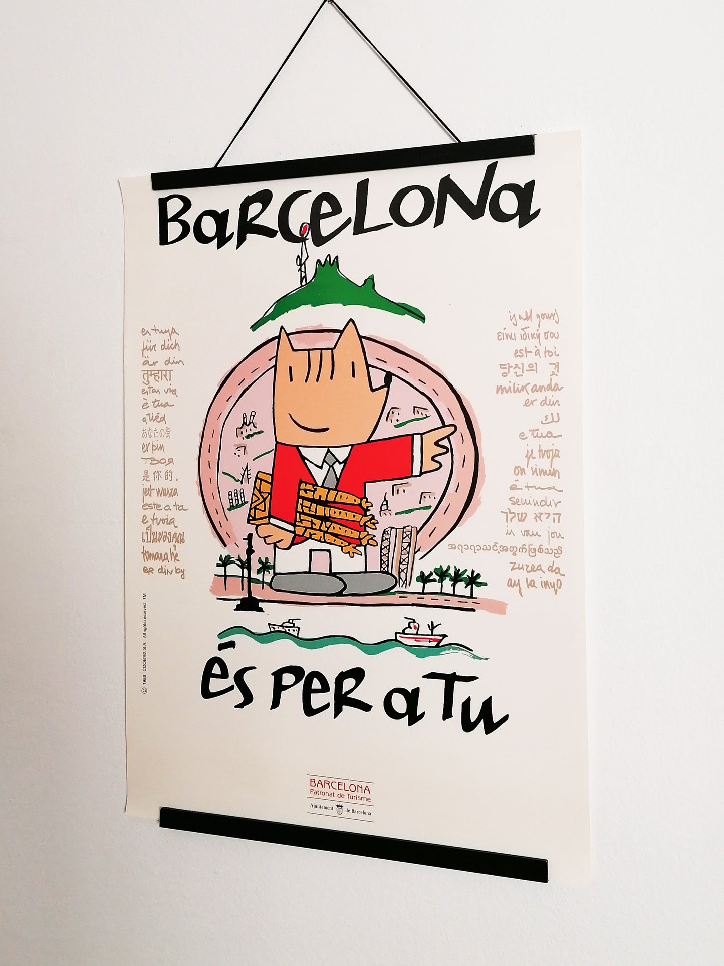Barcelona 92 Poster Cobi Olympic Mascot by Javier Mariscal