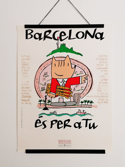 Barcelona 92 Poster Cobi Olympic Mascot by Javier Mariscal