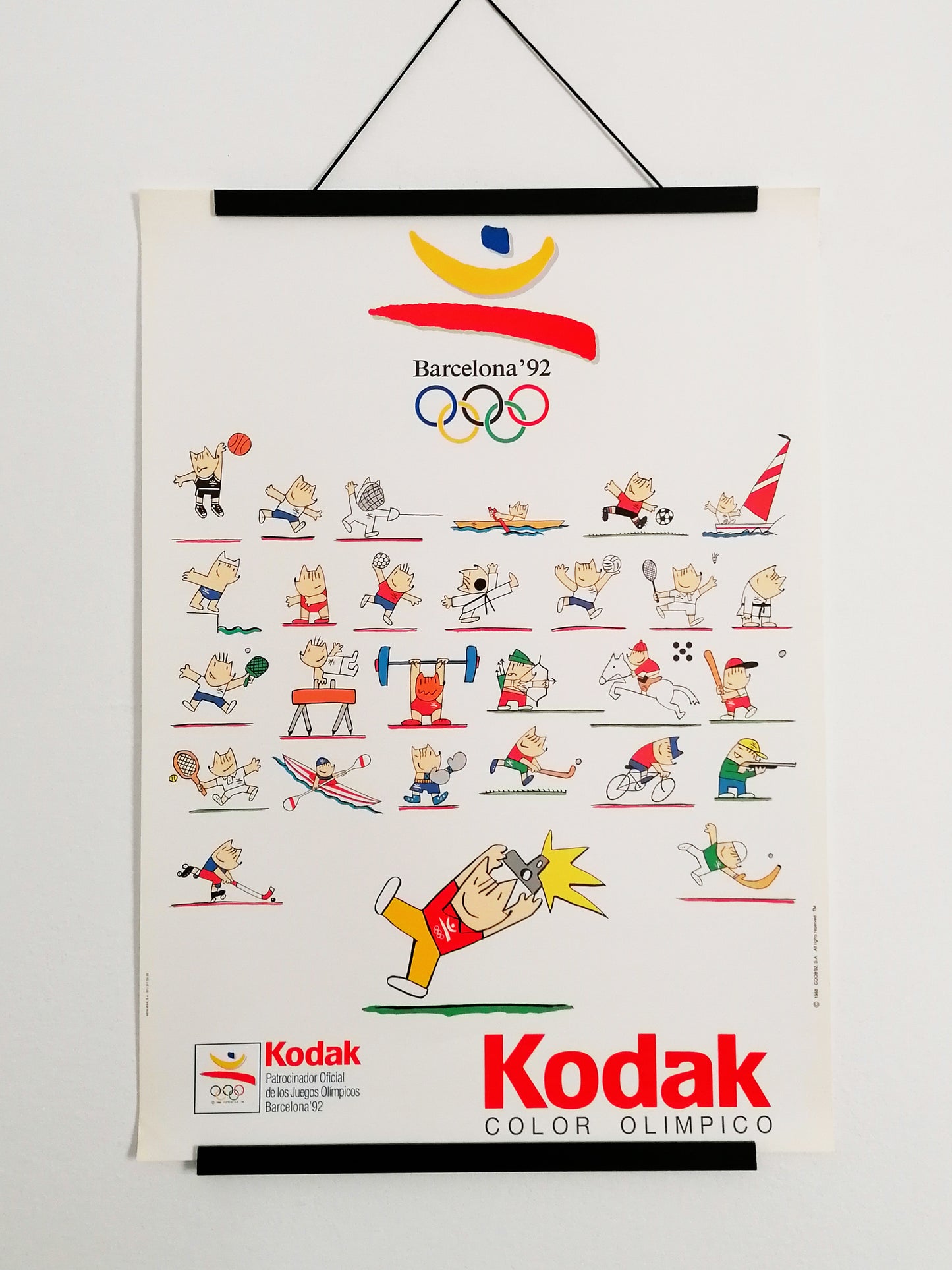 Barcelona 92 Poster Cobi the Mascot Kodak Advertising by Javier Mariscal