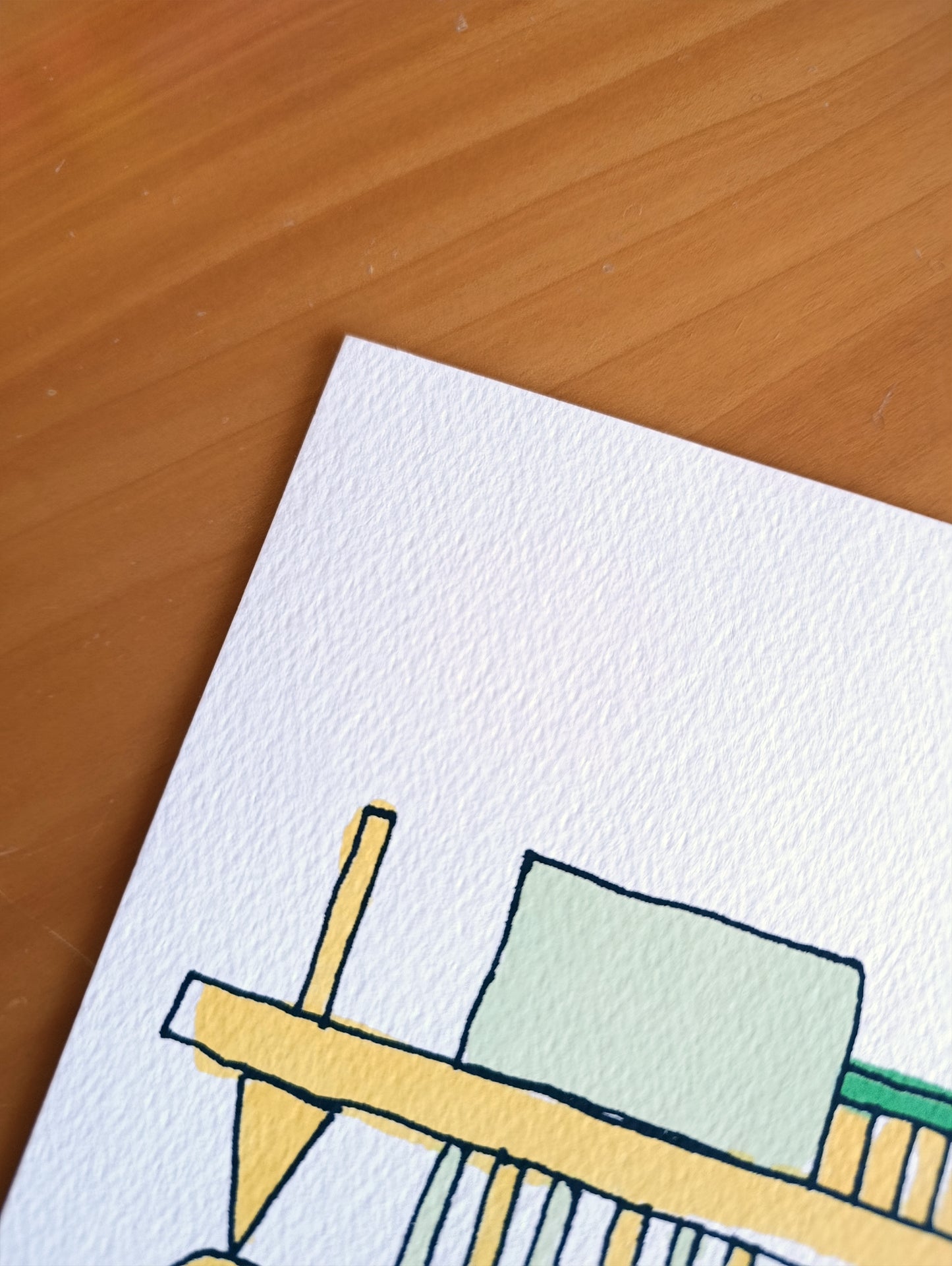 Abstract Geometric Signed Art Yellow Green by Cristian Montesinos