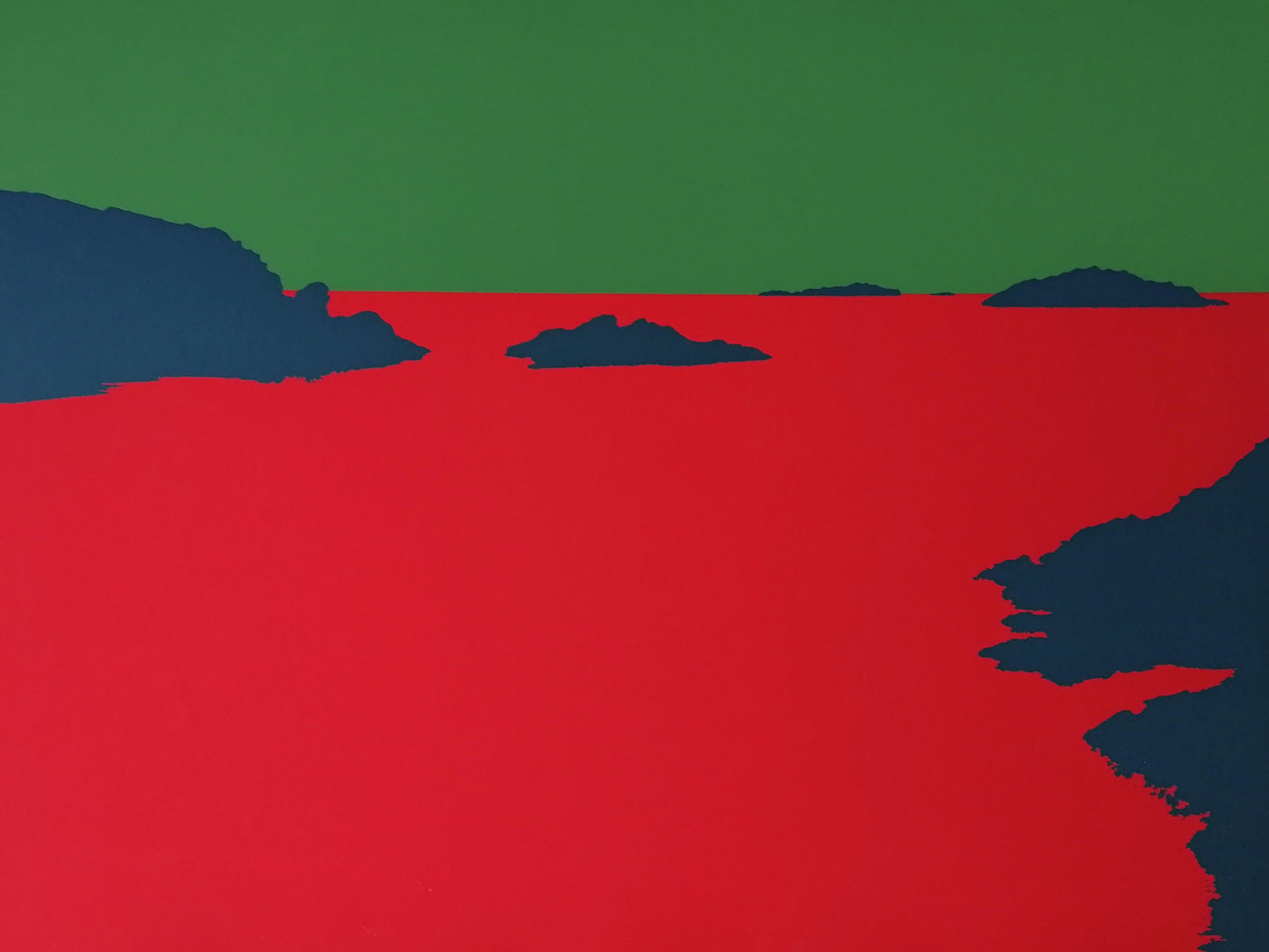 1975 Lluis LLach's Itaca Artwork by America Sanchez Signed Art Green Red
