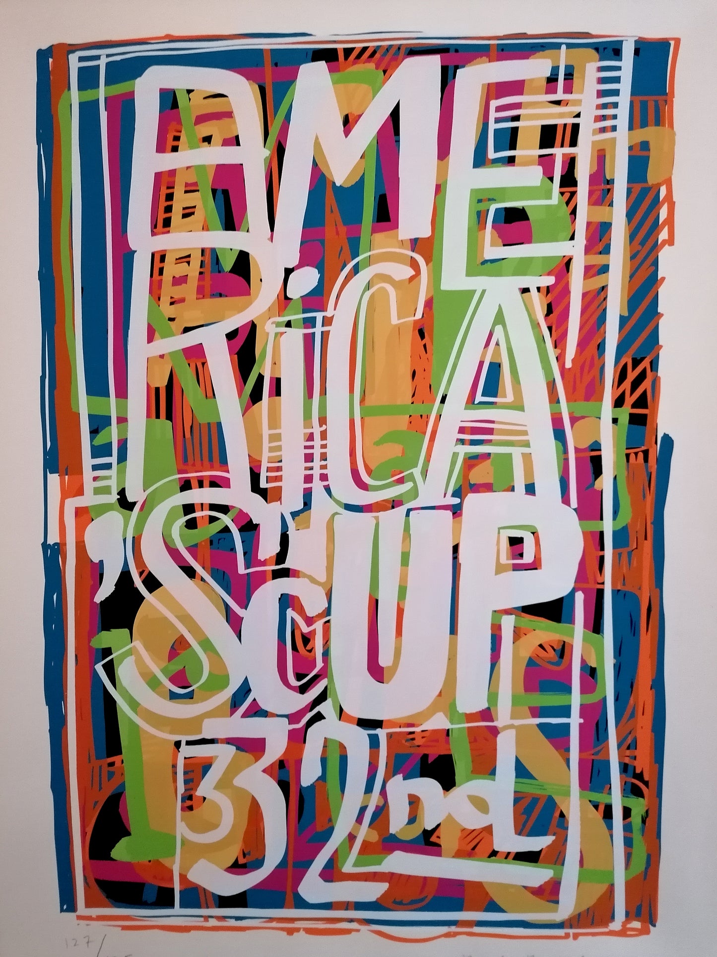 2007 America's Cup Art Javier Mariscal Large Signed Print