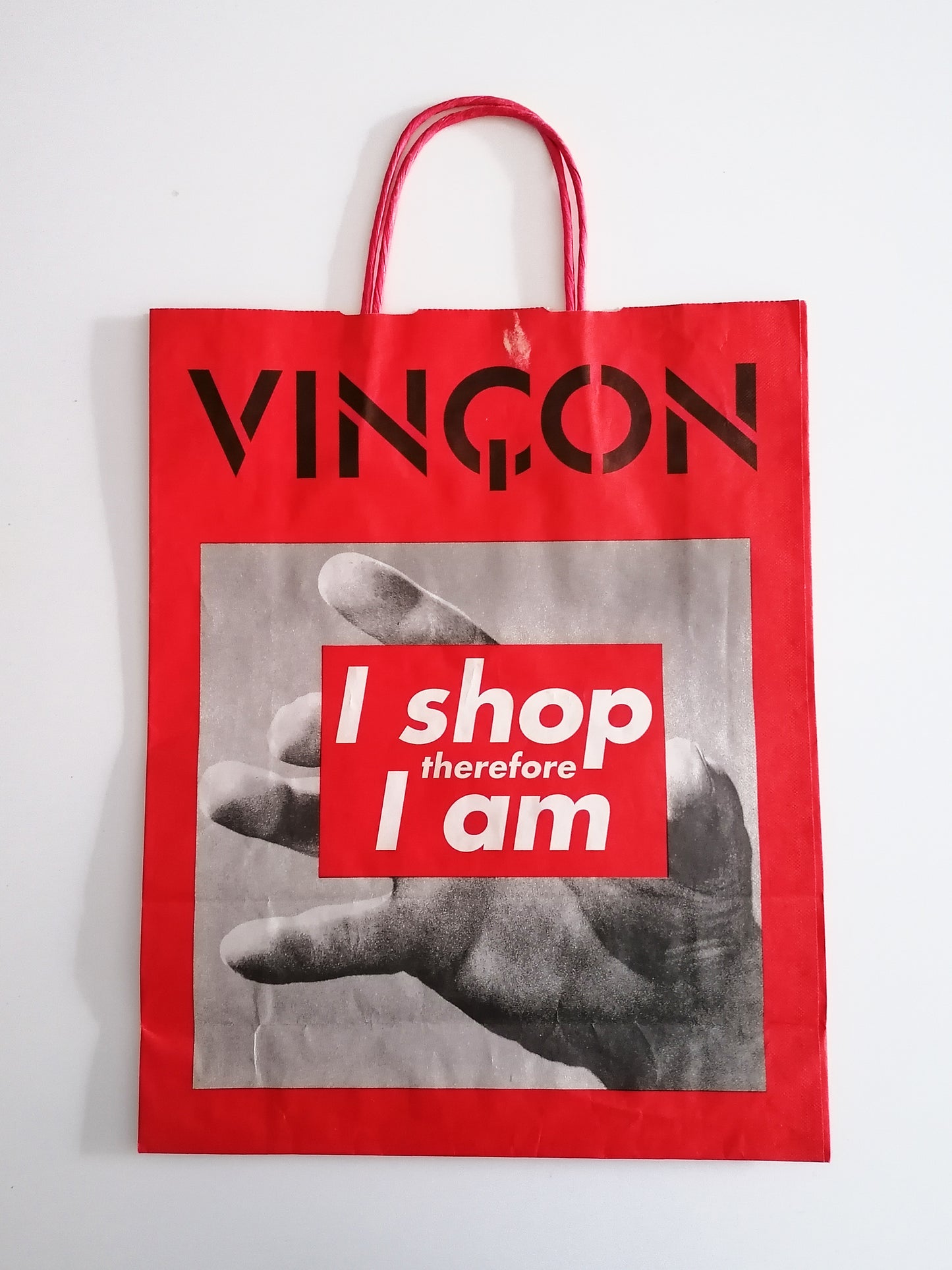 1995 Barbara Kruger " I Shop therefore I am " Paper Bag