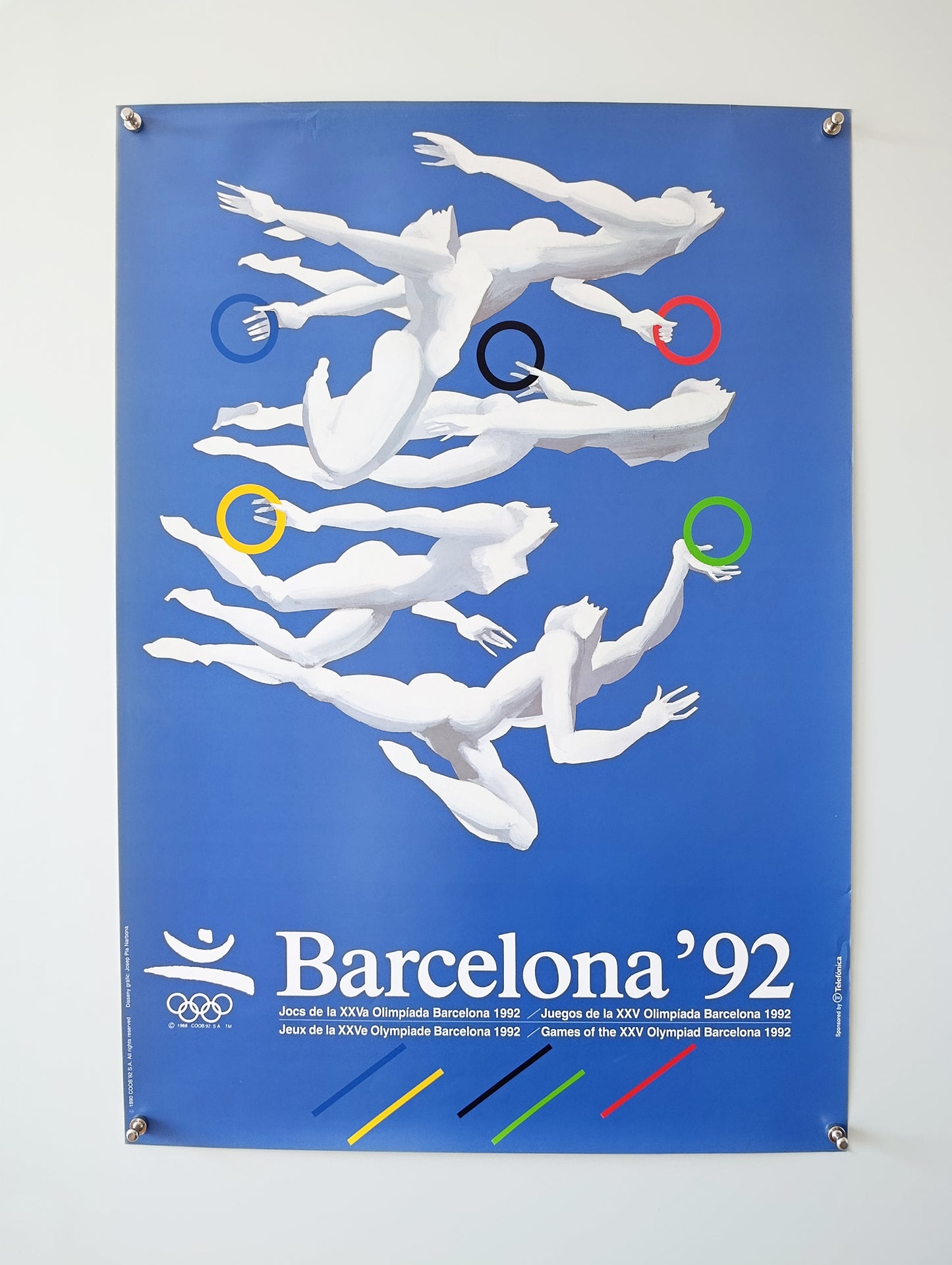 Barcelona 92 Olympic Poster by Josep Pla Narbona / 5/10 condition