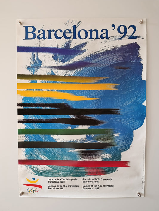 Olympic Poster Barcelona 92 by Saura Torrente / 5/10 Condition