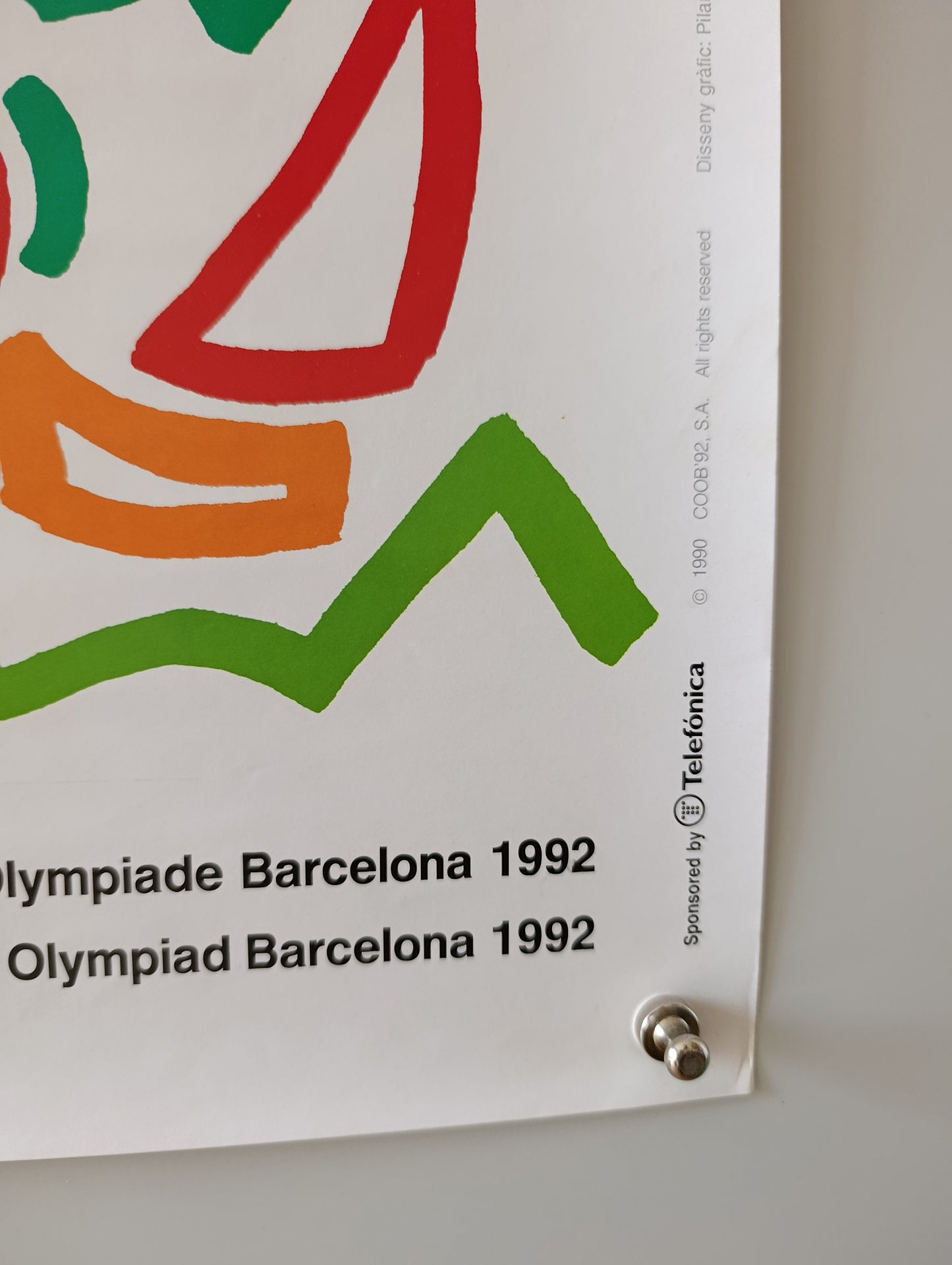 Barcelona 92 Olympic Poster by Pilar Villuendas y Josep Ramón Gómez / 5/10 Condition
