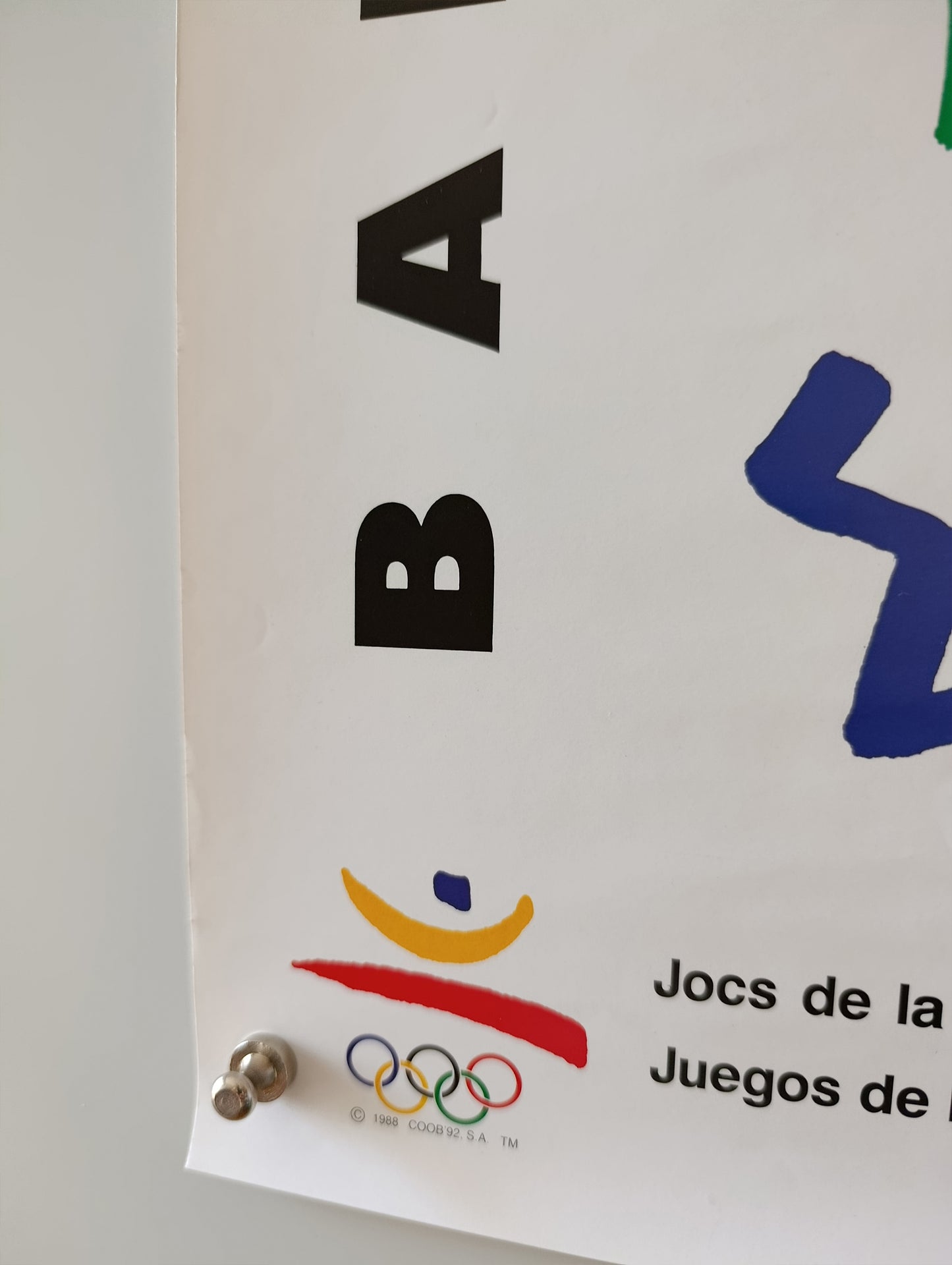 Barcelona 92 Olympic Poster by Pilar Villuendas y Josep Ramón Gómez / 5/10 Condition