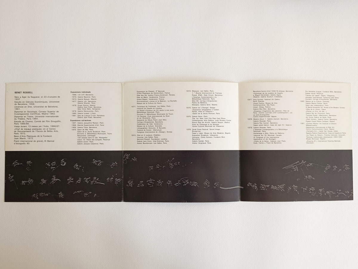 1981 Benet Rossell Joan Prats Art Catalog