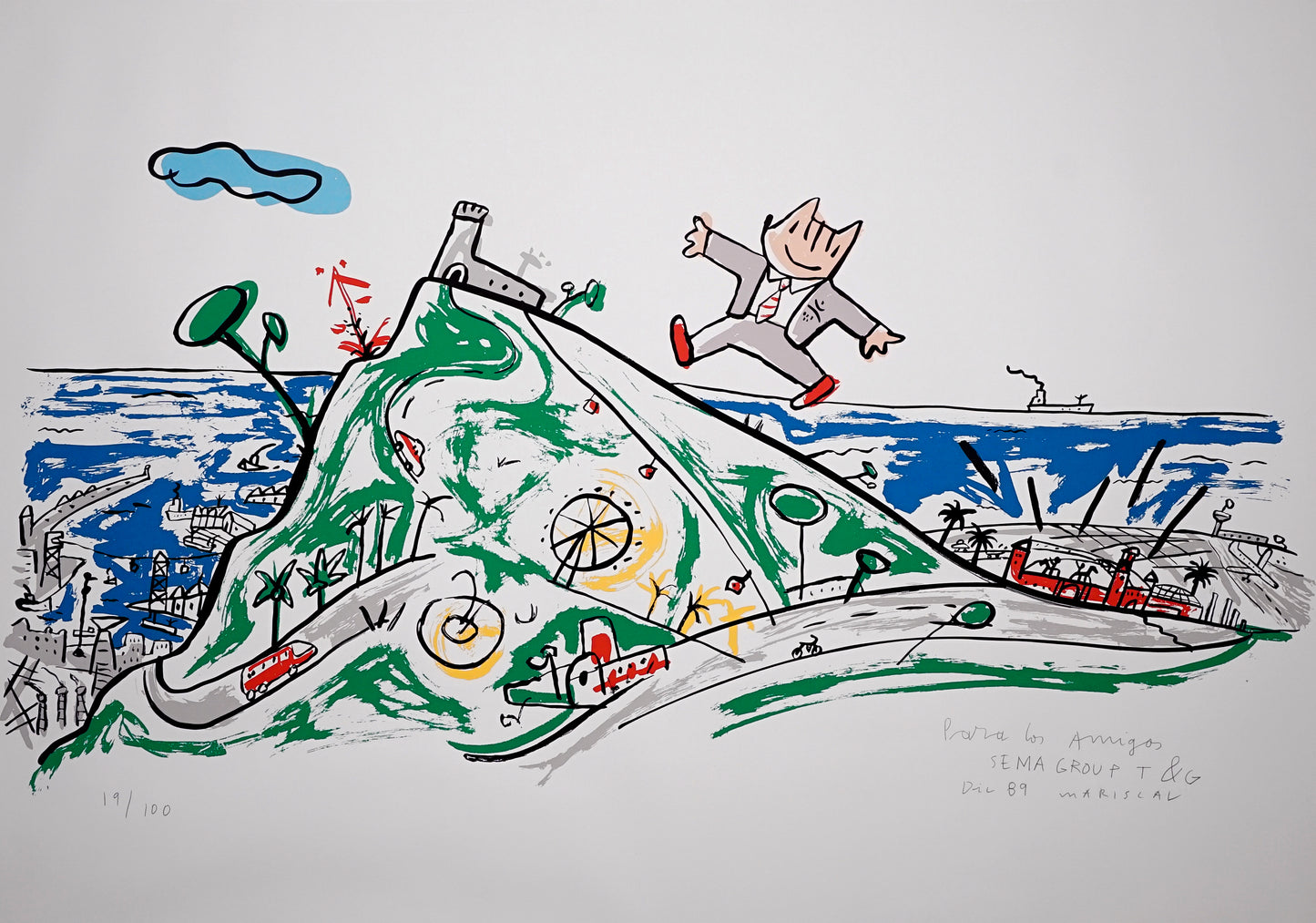 1989 Javier Mariscal Cobi Large Art "Cobi en Montjuic"