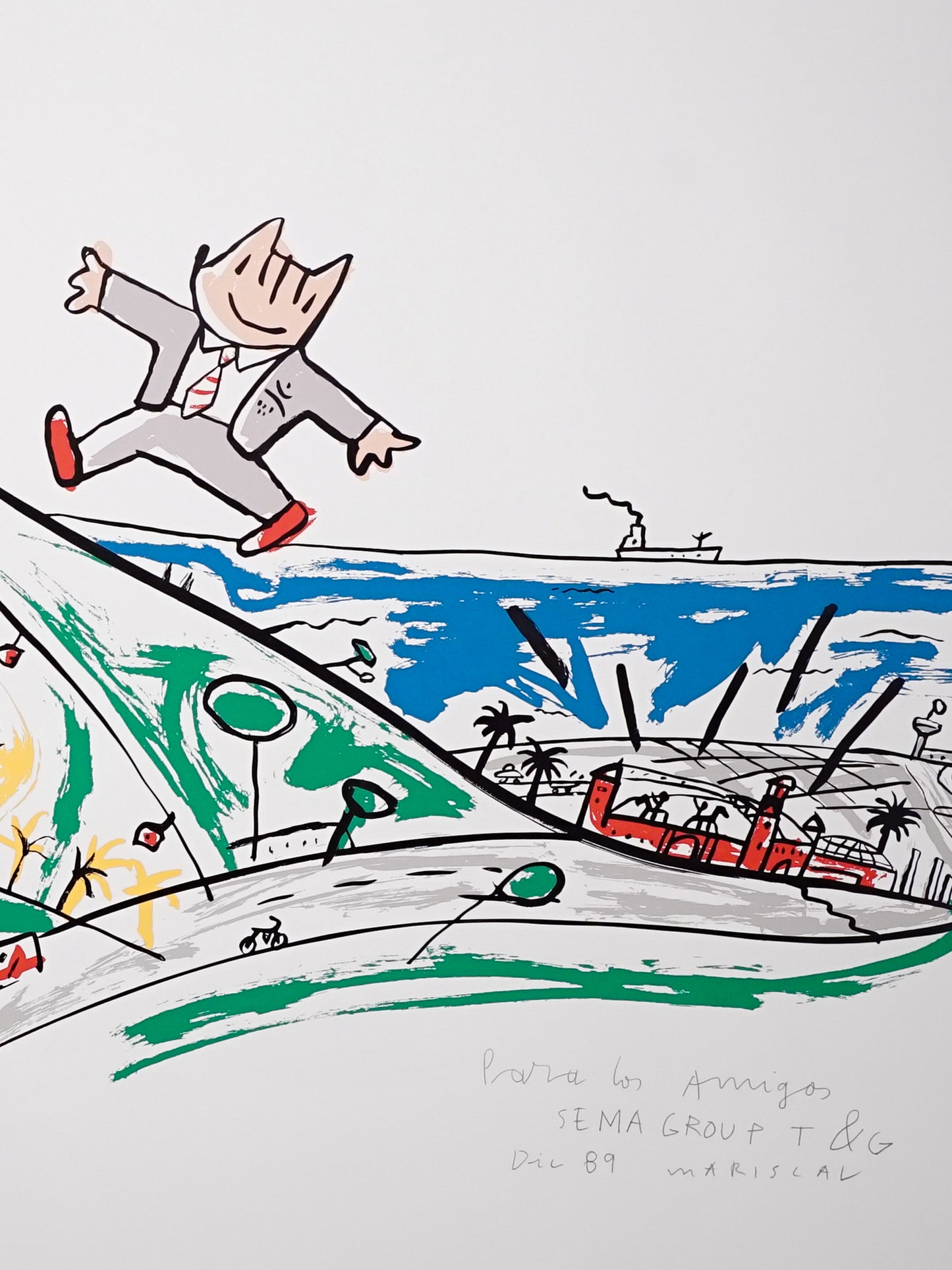 1989 Javier Mariscal Cobi Large Art "Cobi en Montjuic"