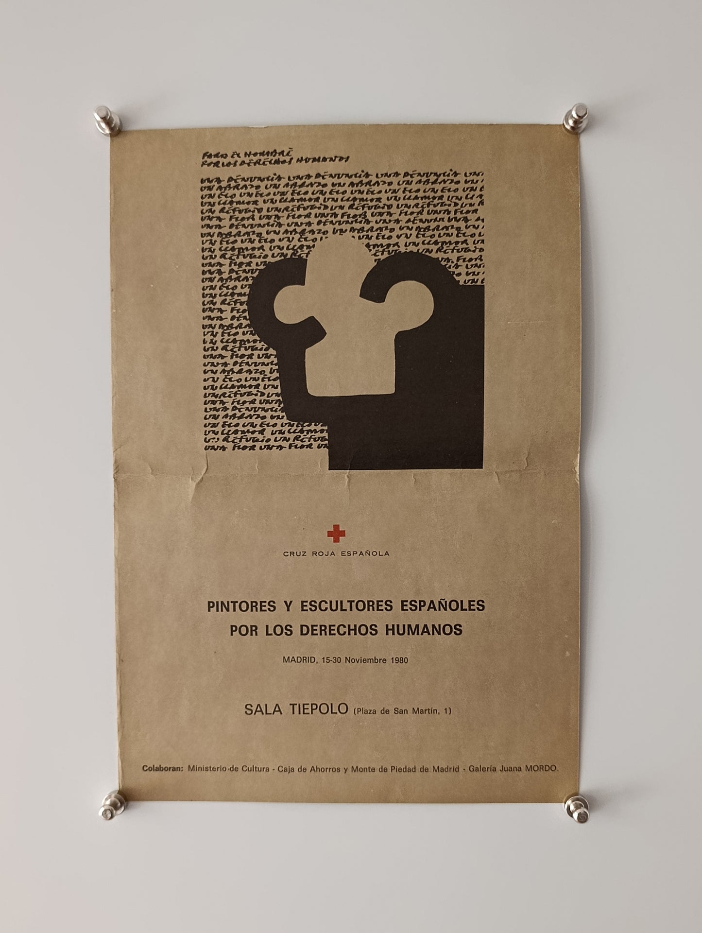 1980 Eduardo Chillida Díptico Obra Derechos Humanos Cruz Roja