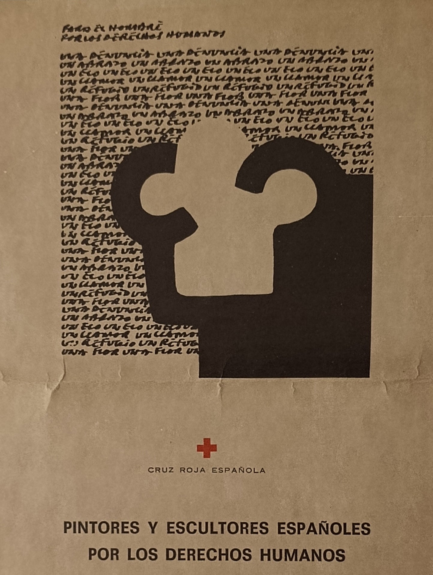 1980 Eduardo Chillida Díptico Obra Derechos Humanos Cruz Roja