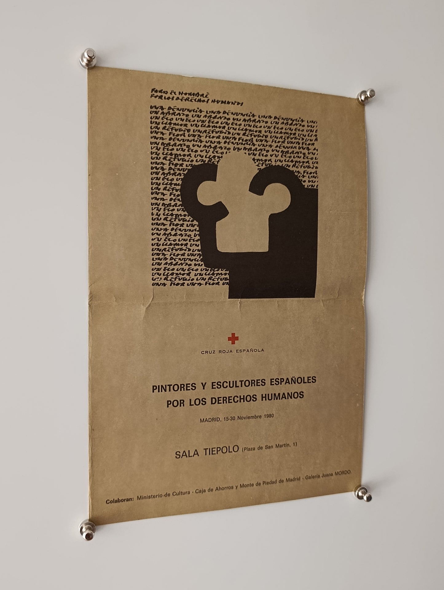 1980 Eduardo Chillida Díptico Obra Derechos Humanos Cruz Roja