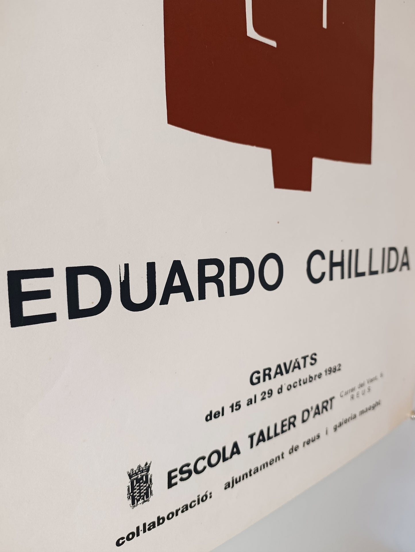 1982 Eduardo Chillida Cartel Serigráfico "Gravats" Galeria Maeght