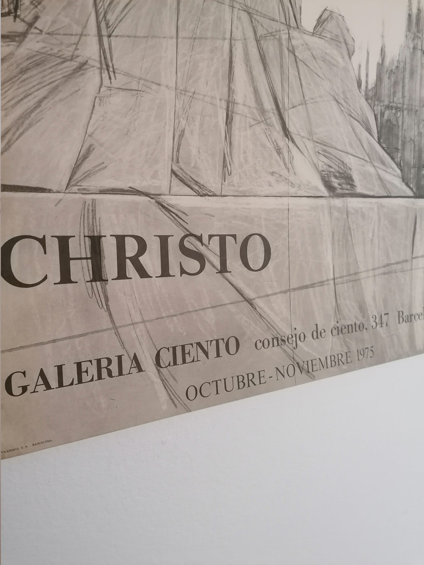 1975 Christo Poster Wrapped Monuments Milano Italy