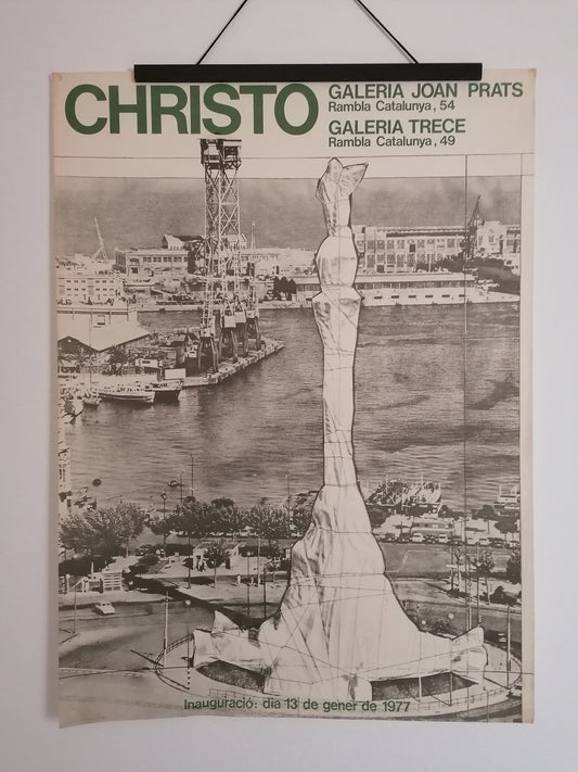 1977 Christo Poster from Barcelona Gallery Art Exhibition