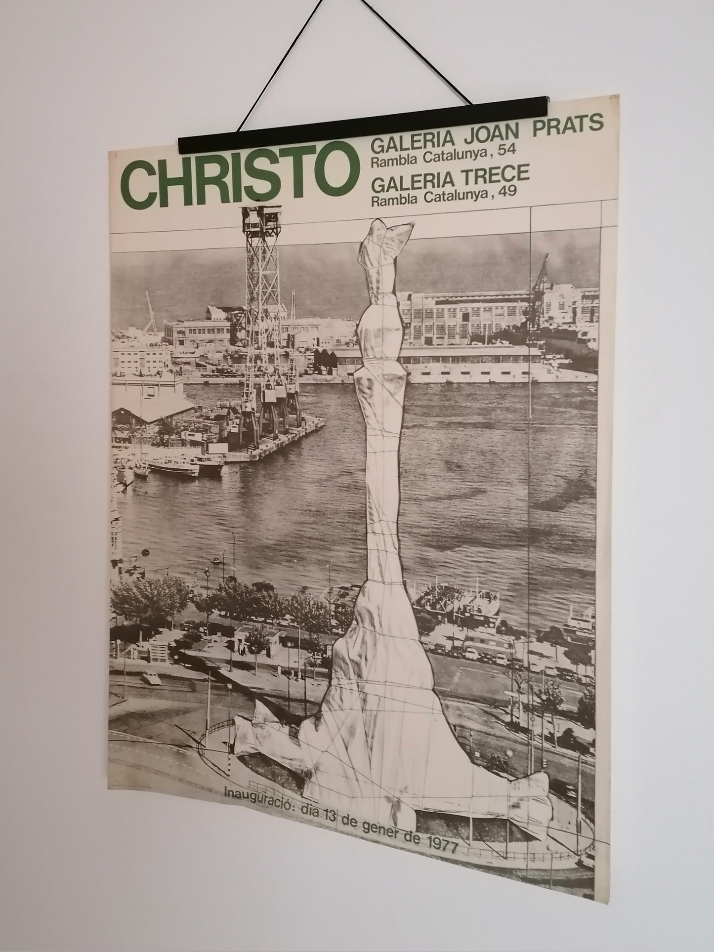 1977 Christo Poster from Barcelona Gallery Art Exhibition