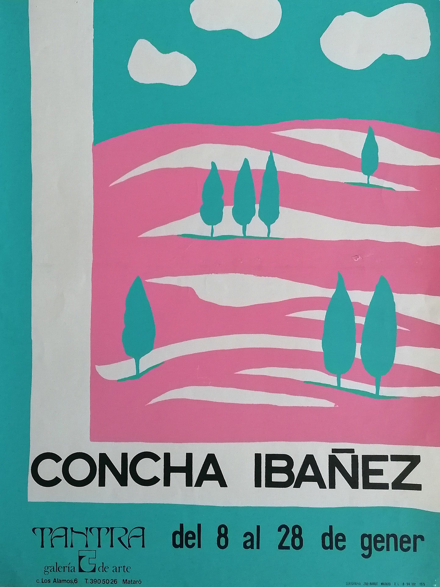 1975 Concha Ibañez Exhibition Poster from Tranta Gallery