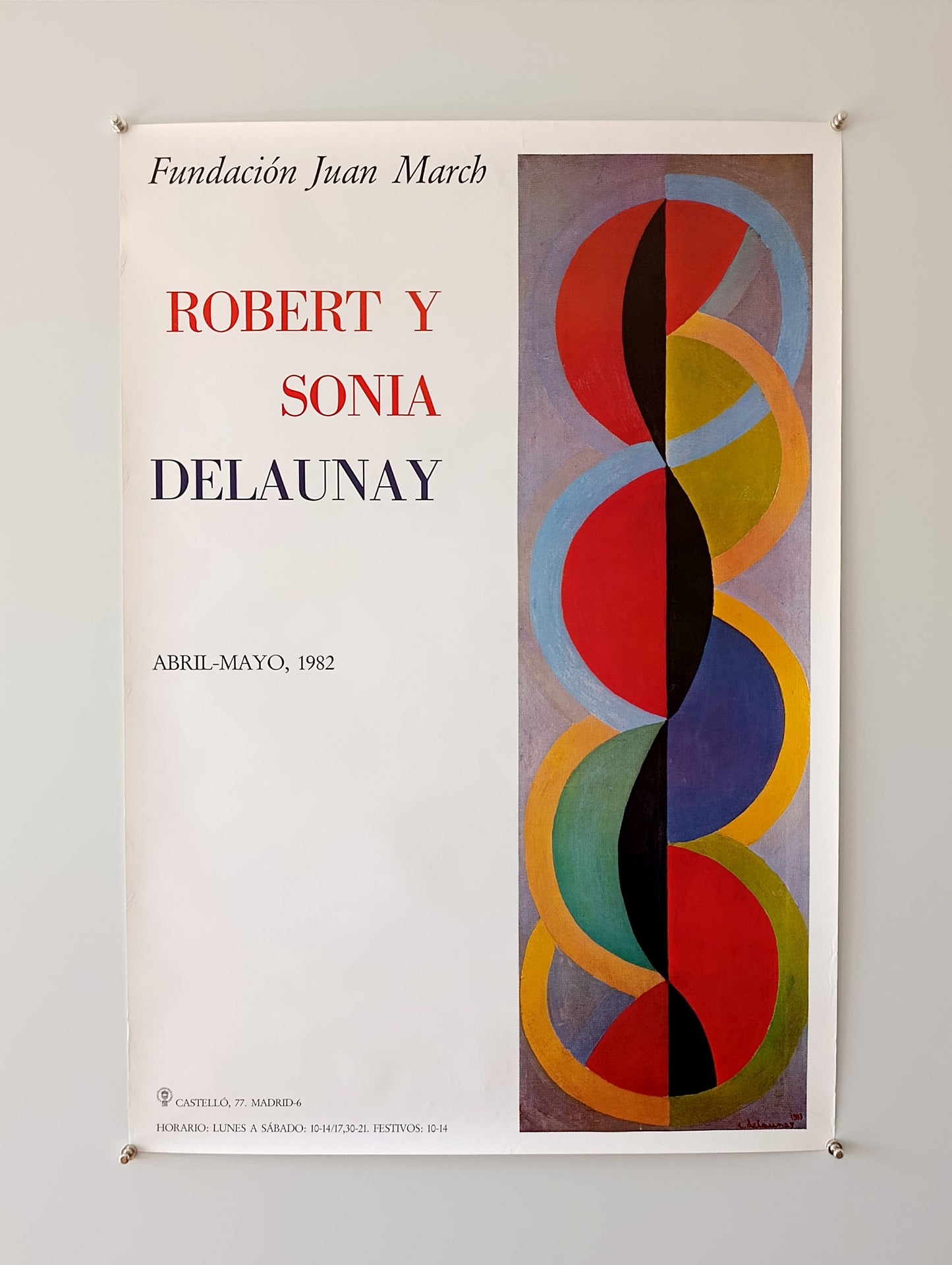1982 Sonia Delaunay & Robert Delaunay Exhibition Poster from Fundacion March Madrid