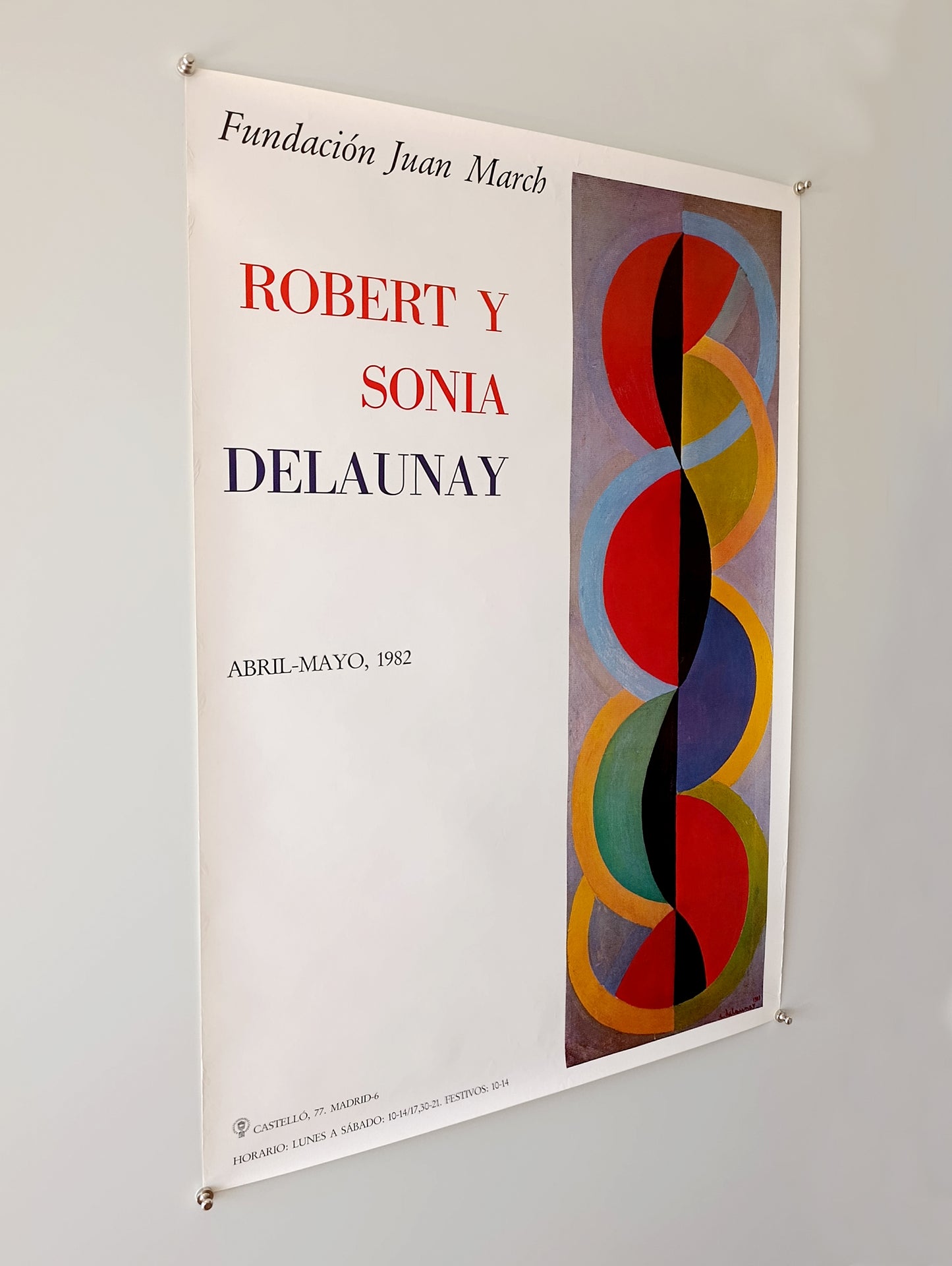 1982 Sonia Delaunay & Robert Delaunay Exhibition Poster from Fundacion March Madrid