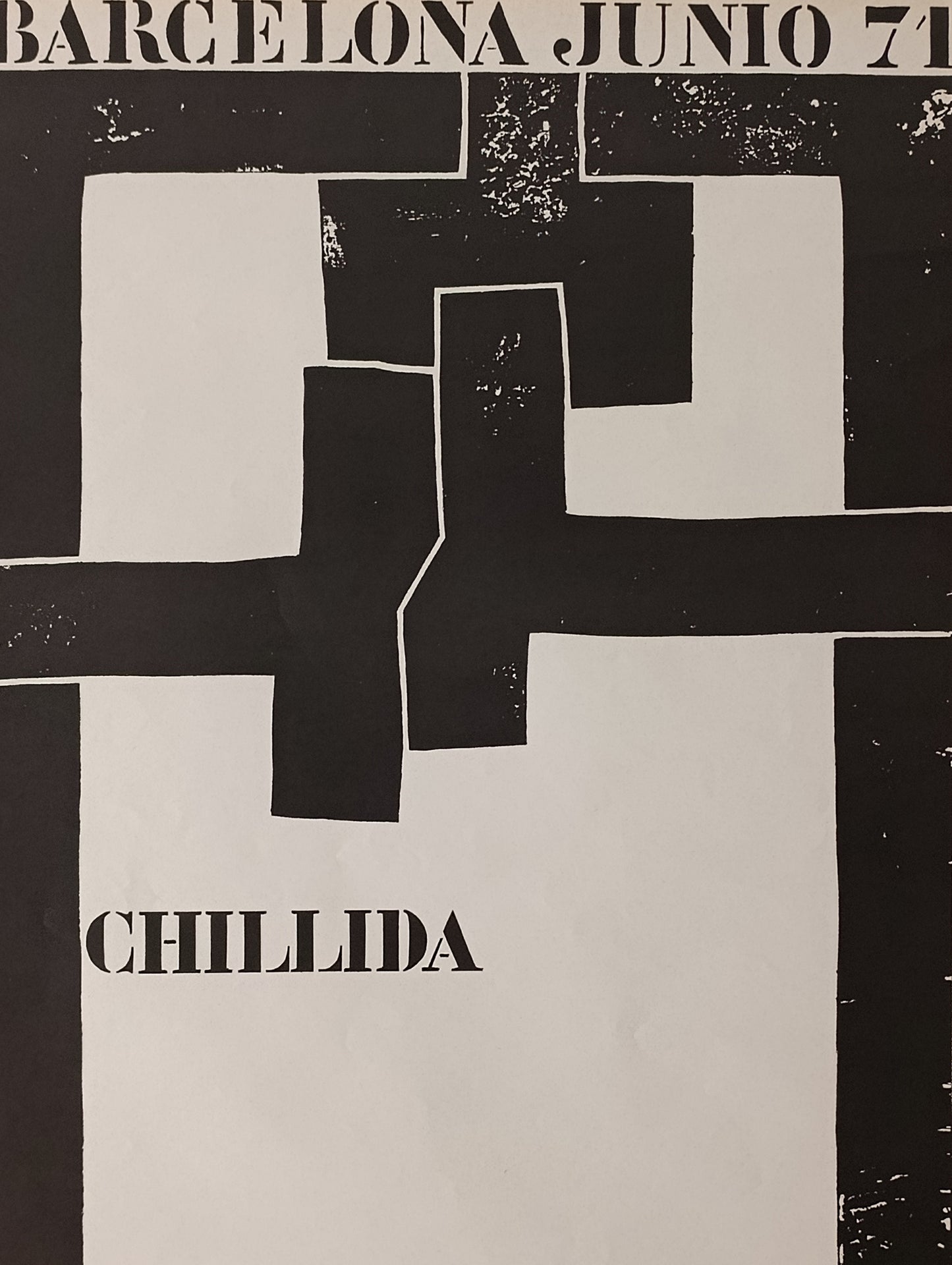 1971 Eduardo Chillida Barcelona Exhibition Poster