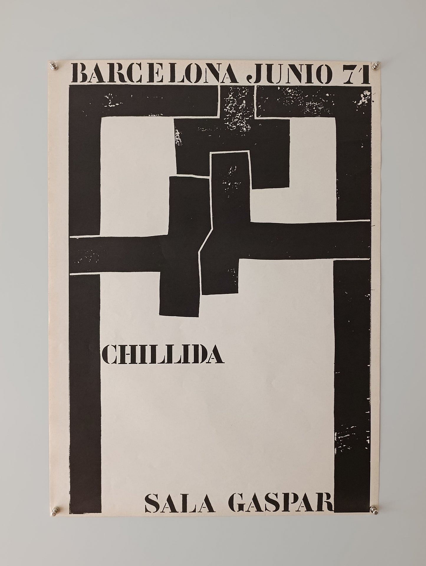 1971 Eduardo Chillida Barcelona Exhibition Poster