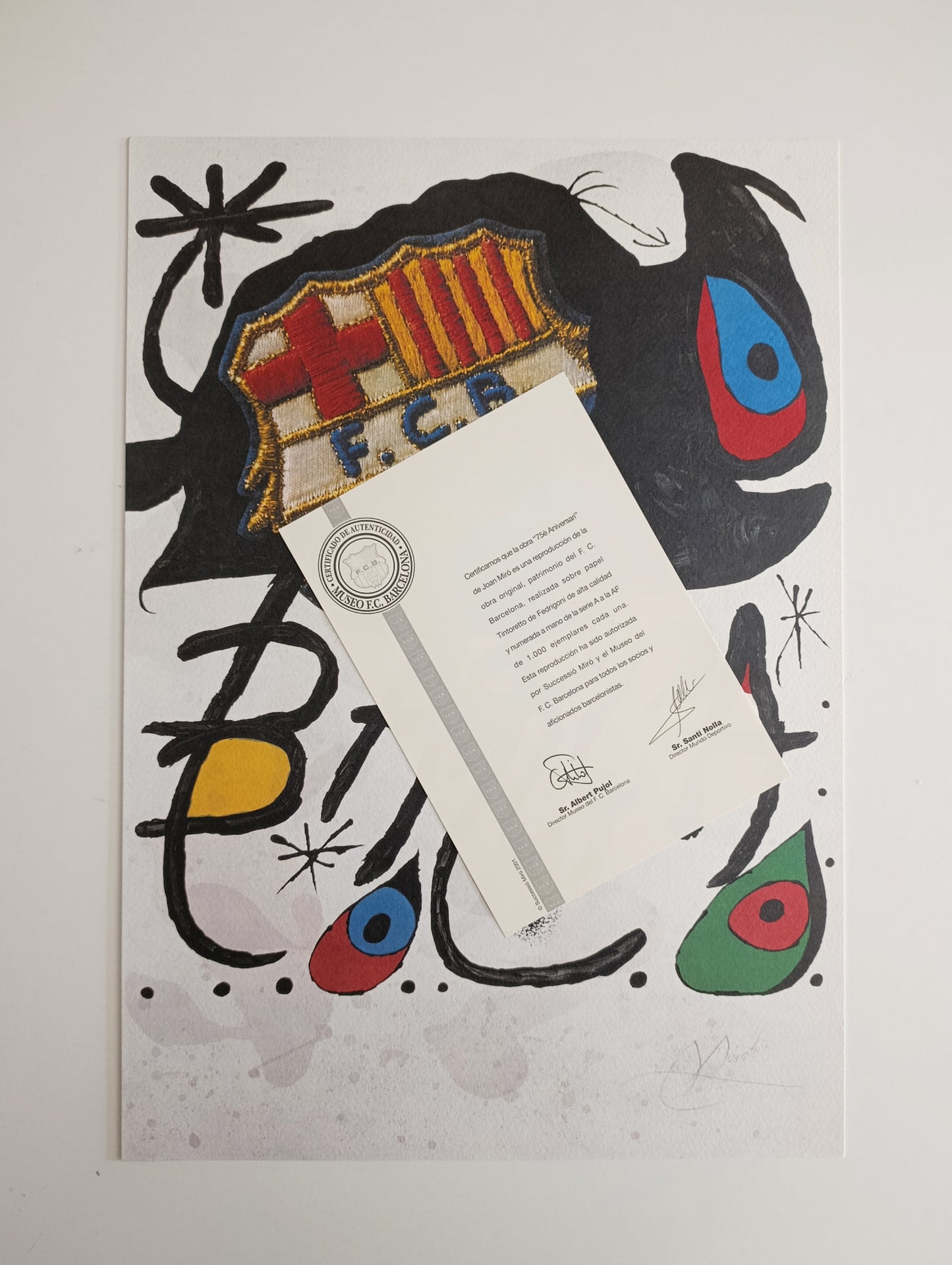 Joan Miró Lithograph Signed and Numbered from Fc Barcelona