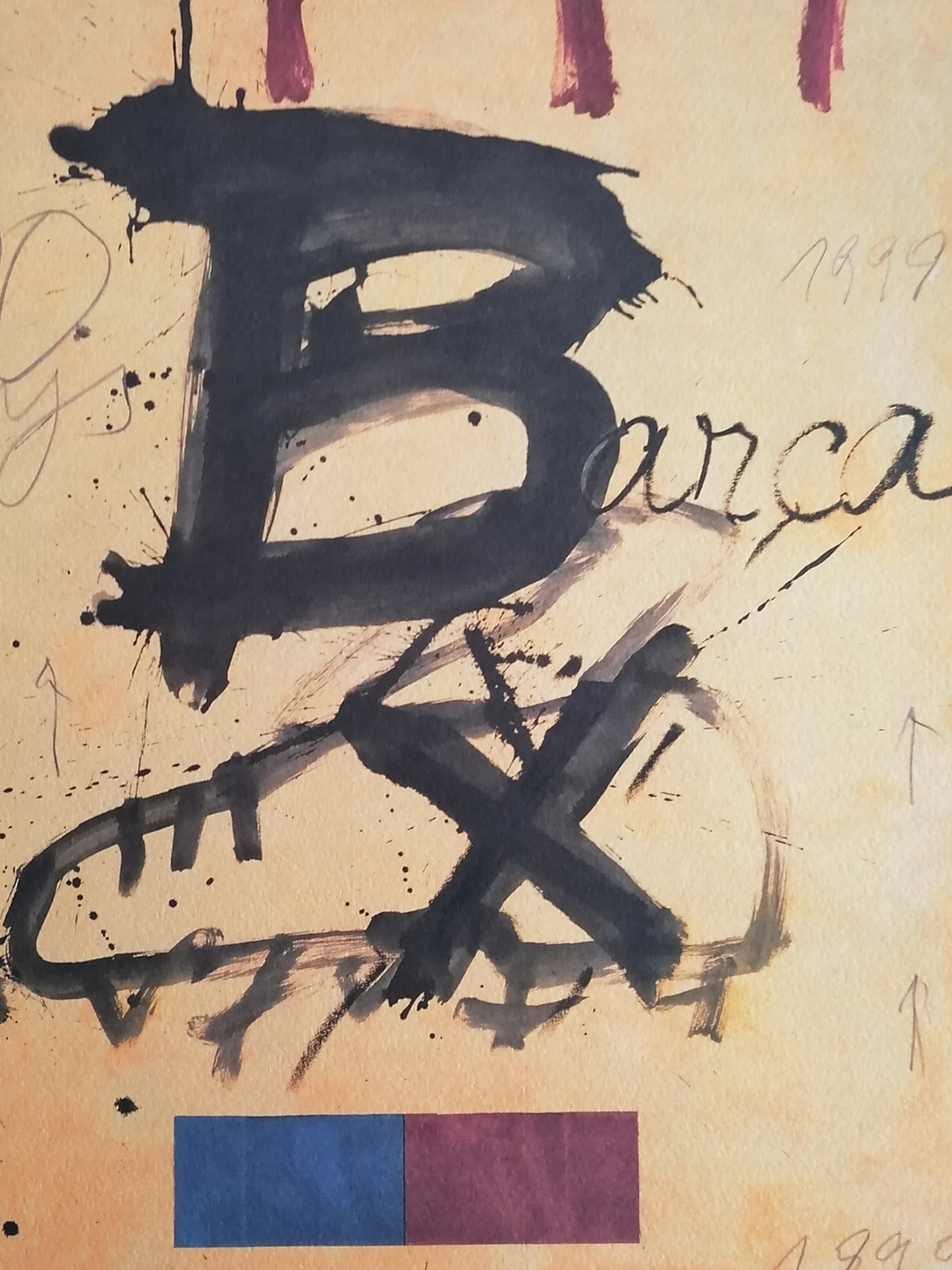 Fc Barcelona by Antoni Tapies Art Signed in Plate