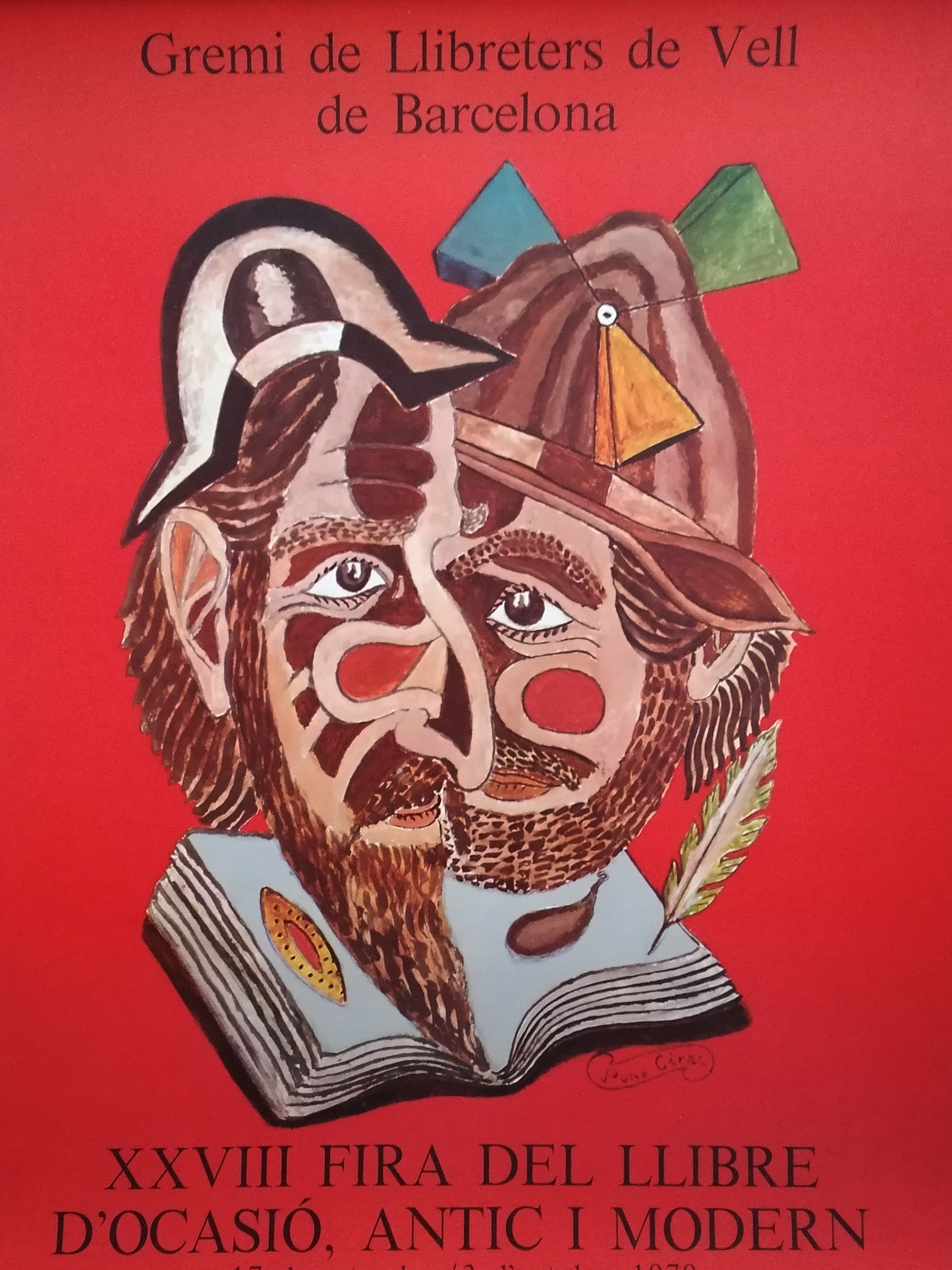 1979 Barcelona Antique and Modern Book Fair Small Poster